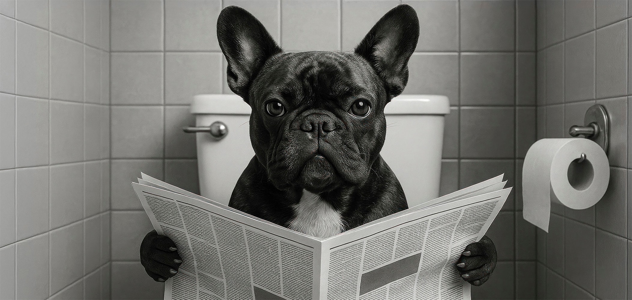 Bönninghoff Bild »WC HUND 33x70 cm – Leinwandbild Keilrahmen Deko modern«