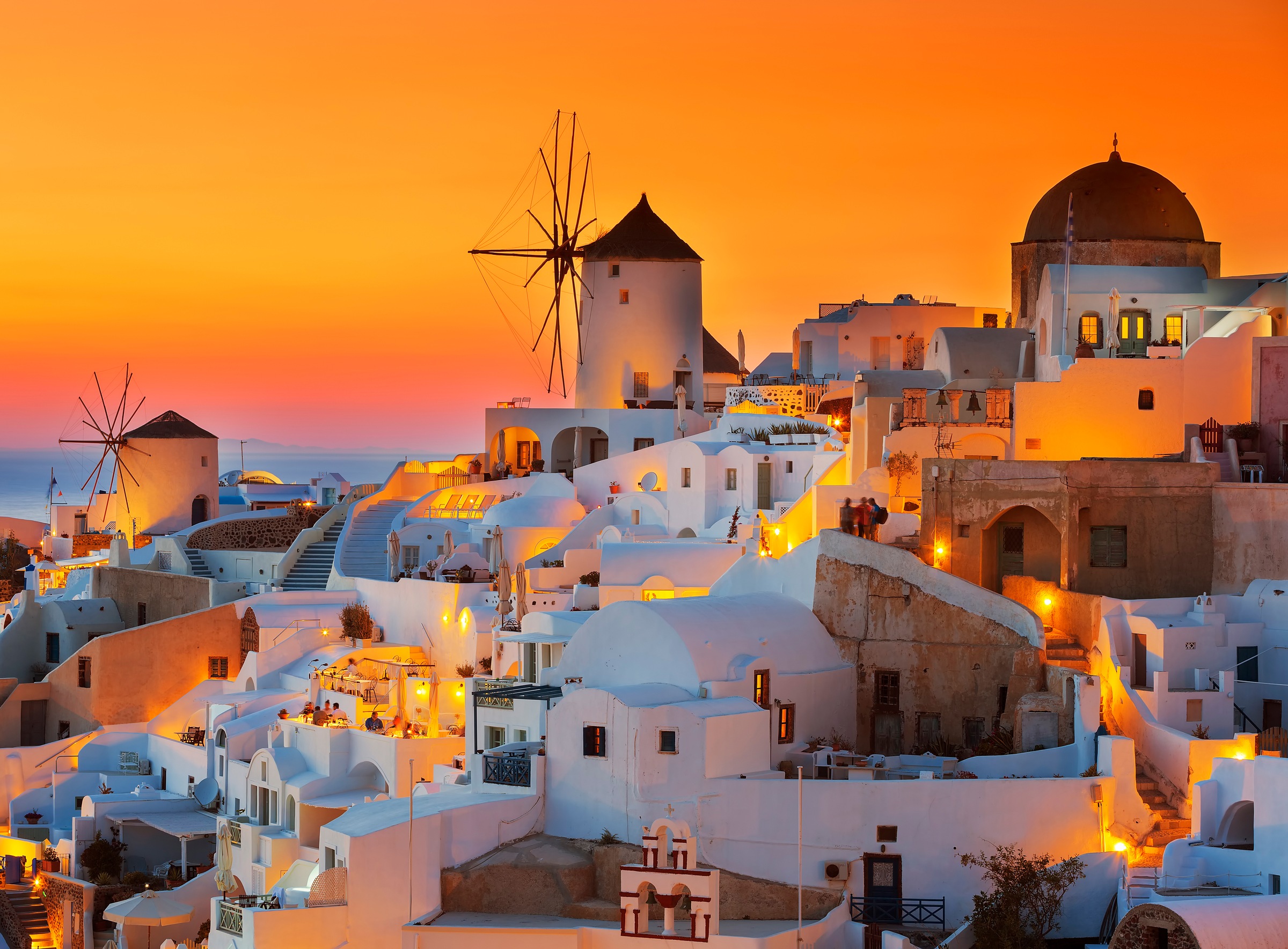 Papermoon Fototapete »Santorini Sunset« glatt günstig online kaufen