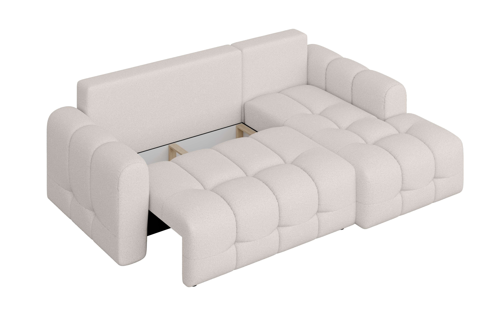 INOSIGN Ecksofa »Manilla, wahlweise mit Bettfunktion, B/T/H 265/170/91 cm«, L-Form mit Recamiere rechts/links bestellbar, Wellenunterfederung