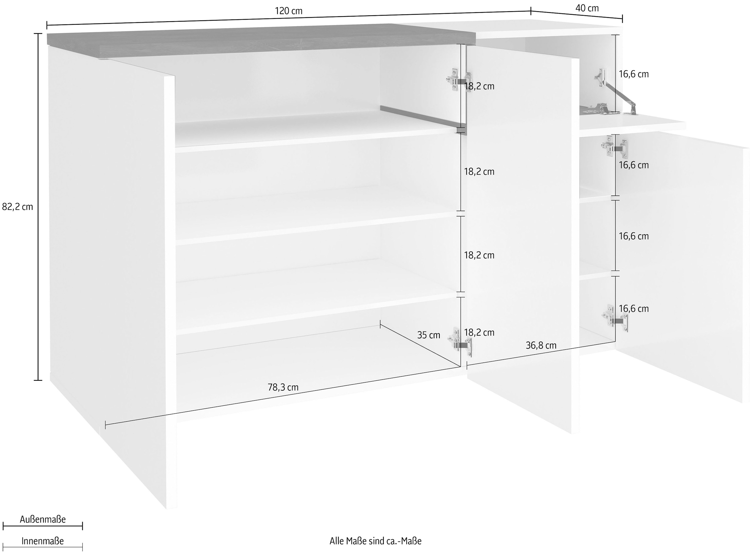 INOSIGN Schuhschrank »Zet«, Breite 120 cm