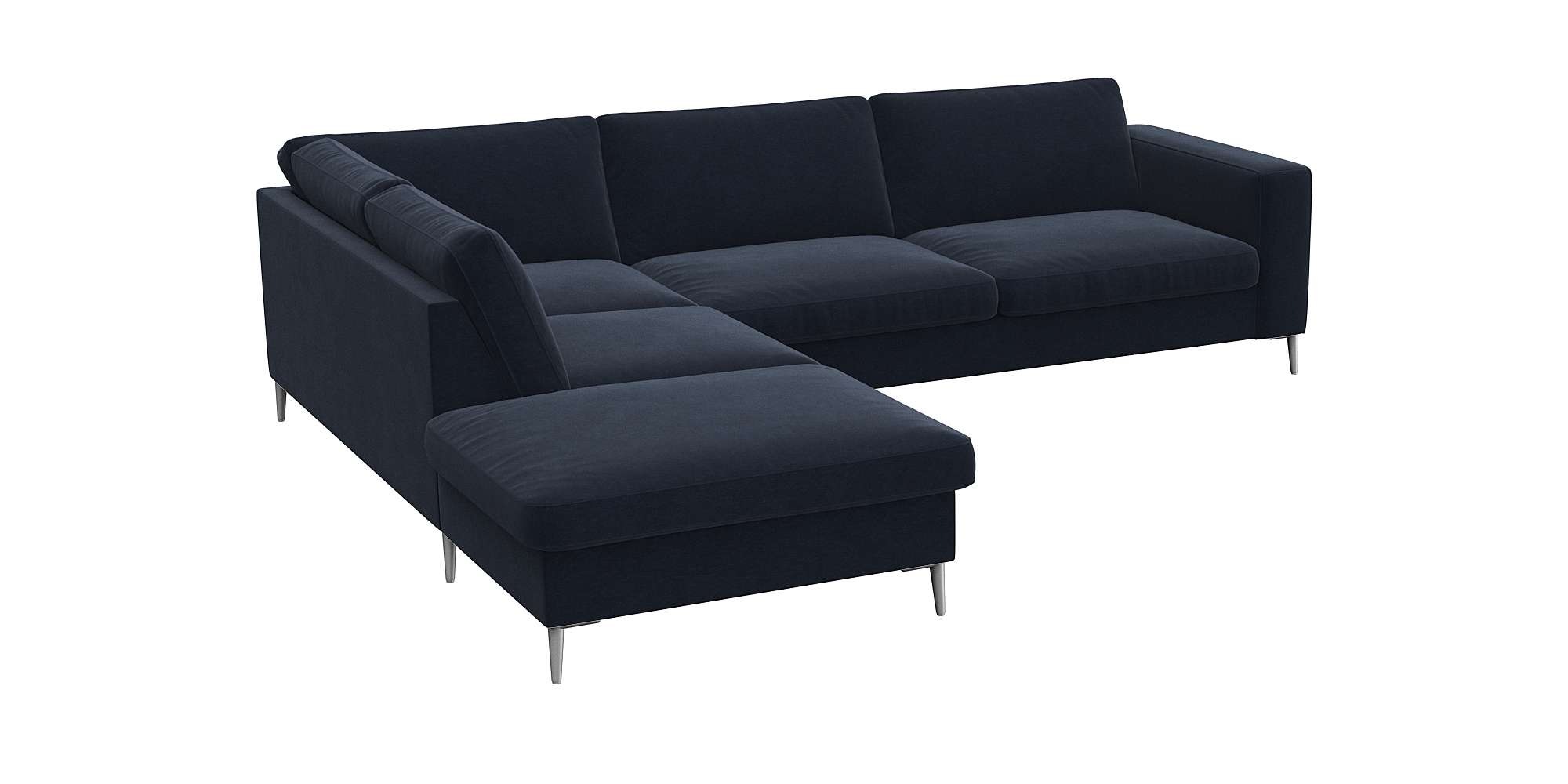FLEXLUX Ecksofa »Fiore, super Sitzkomfort durch Kaltschaum im Sitz, L-Form«, breite Armlehnen, Füße Alu