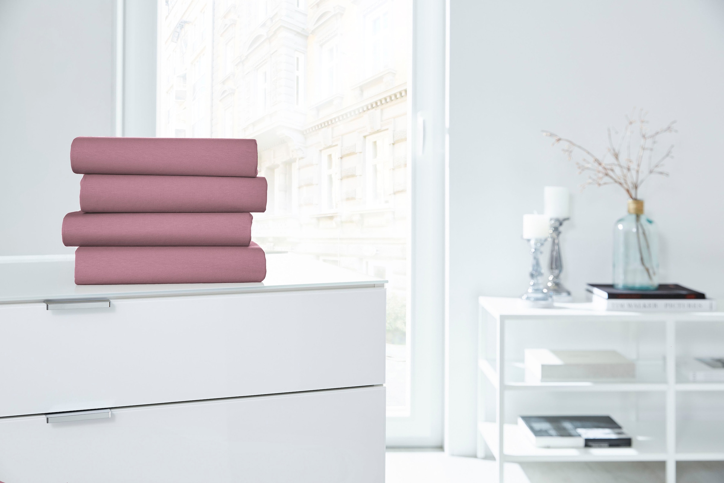 Primera Spannbettlaken »Elasthan-Feinjersey«, PREMIUM, aus 95% gekämmter Baumwolle und 5% Elasthan, bis 28 cm Höhe