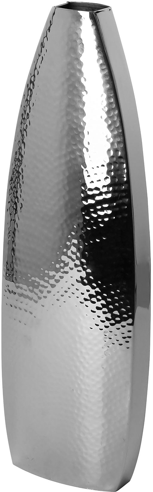 Fink Dekovase »ALETTA«, (1 St.), Vase aus Edelstahl, mit gehämmerter Oberfläche