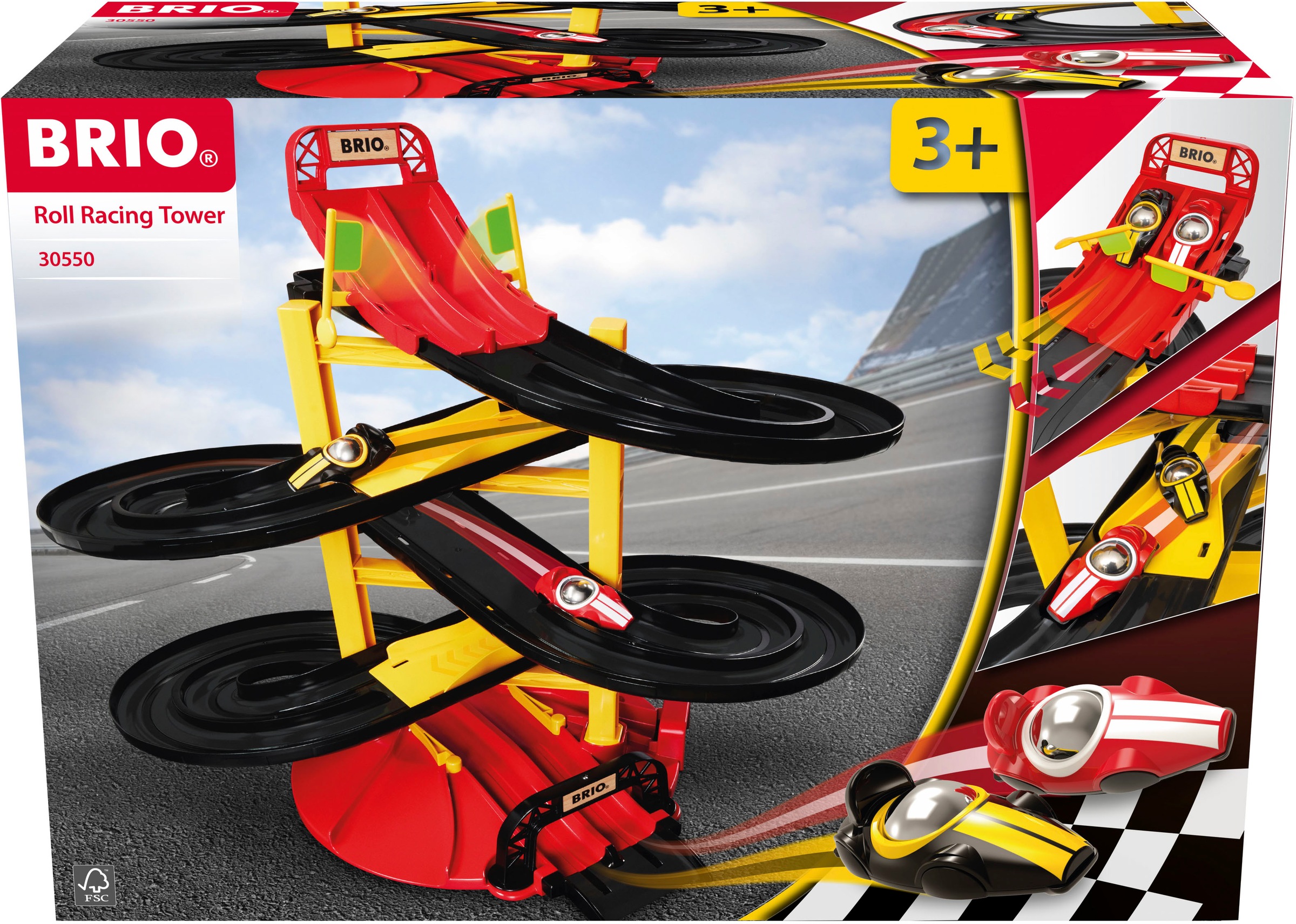 BRIO® Autorennbahn »Rennbahn-Turm mit zwei Rennwagen«, FSC® - schützt Wald - weltweit
