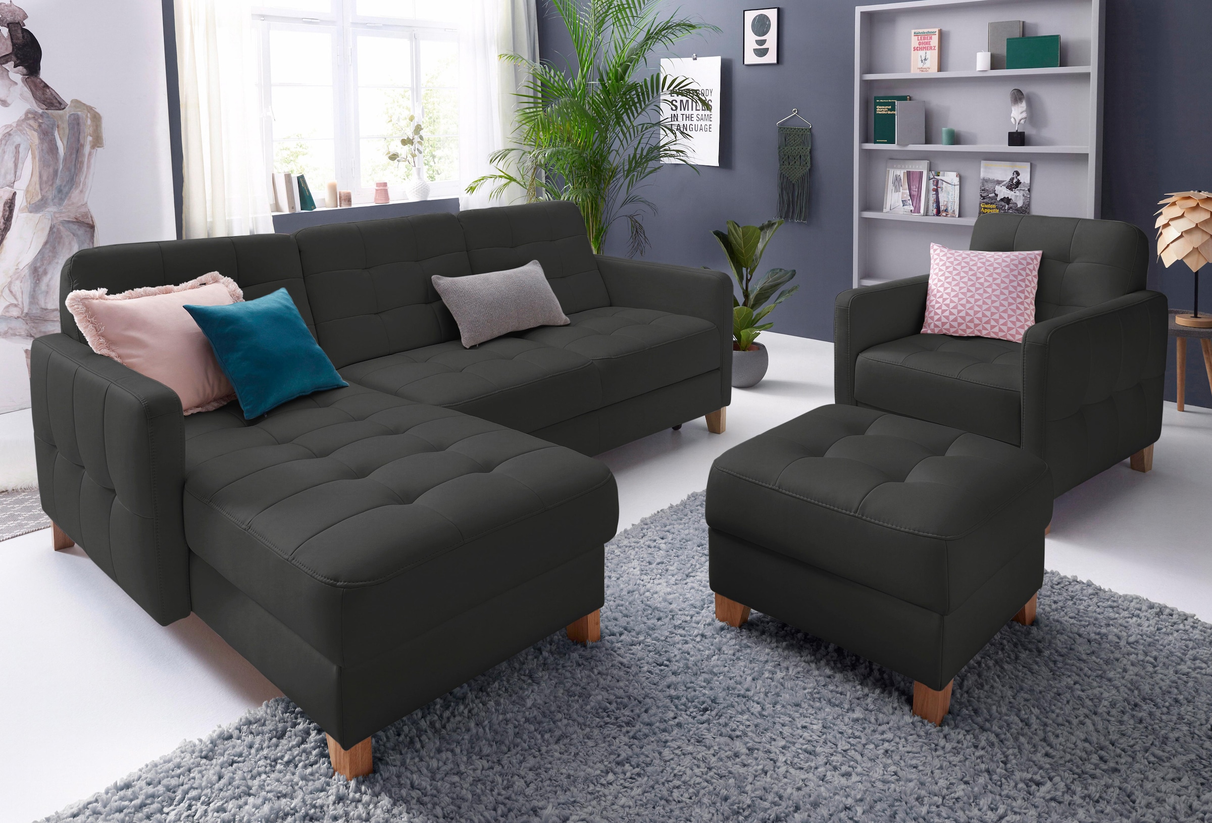 exxpo - sofa fashion Hocker »Elio bequemer Sitzkomfort und aufwendiger Detailverarbeitung«, mit Staufach unter der Sitzfläche
