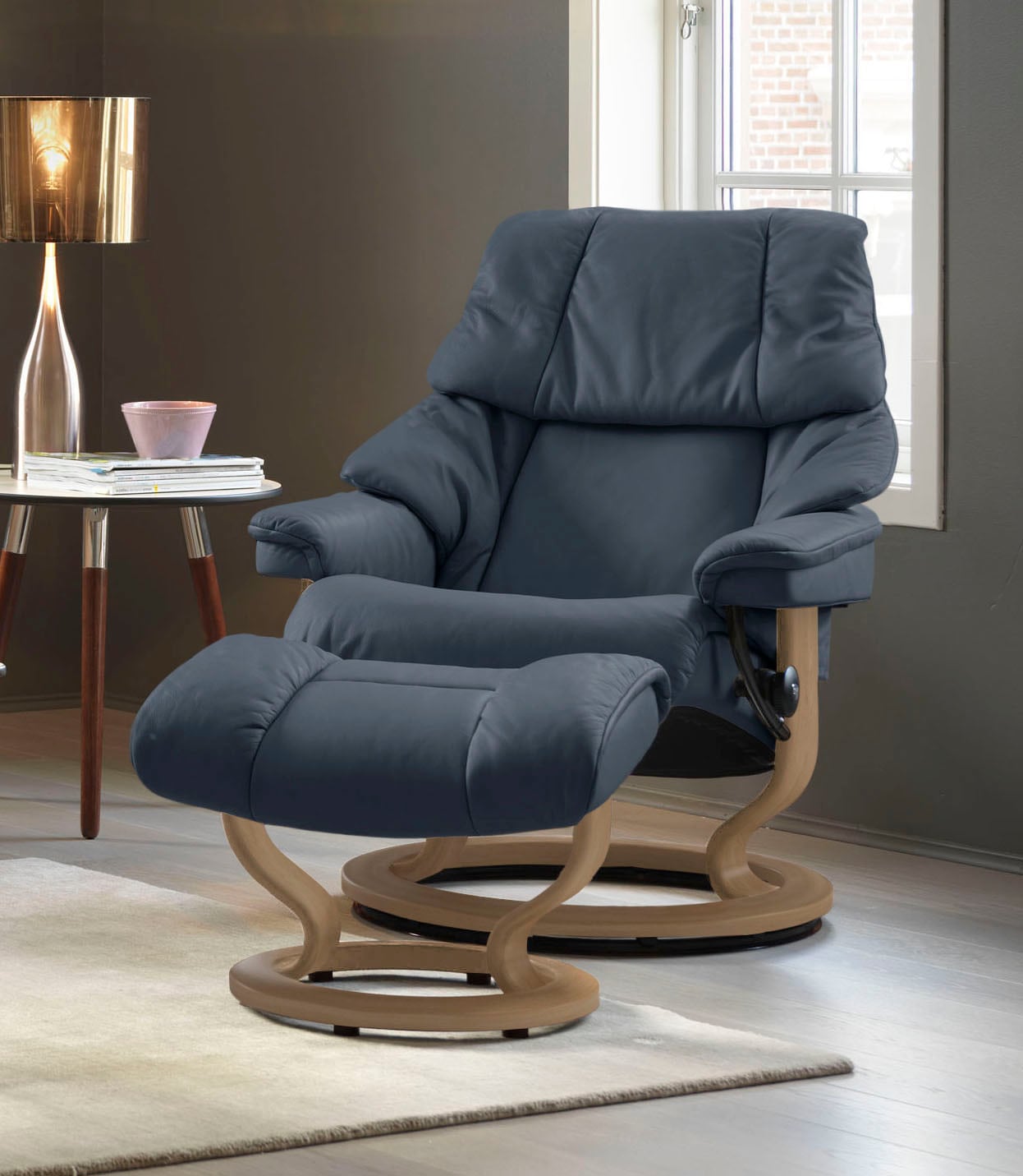 Stressless® Relaxsessel »Reno«, (Set, Relaxsessel mit Hocker), mit Hocker, günstig online kaufen