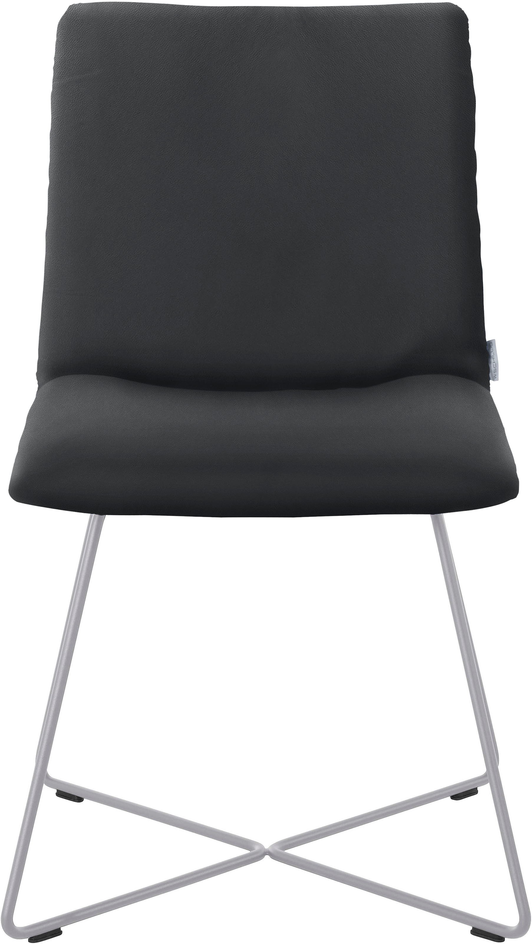 W.SCHILLIG Polsterstuhl »jakob«, Longlife Xtra-Leder Z59, mit Drahtrohrgestell in Silber matt