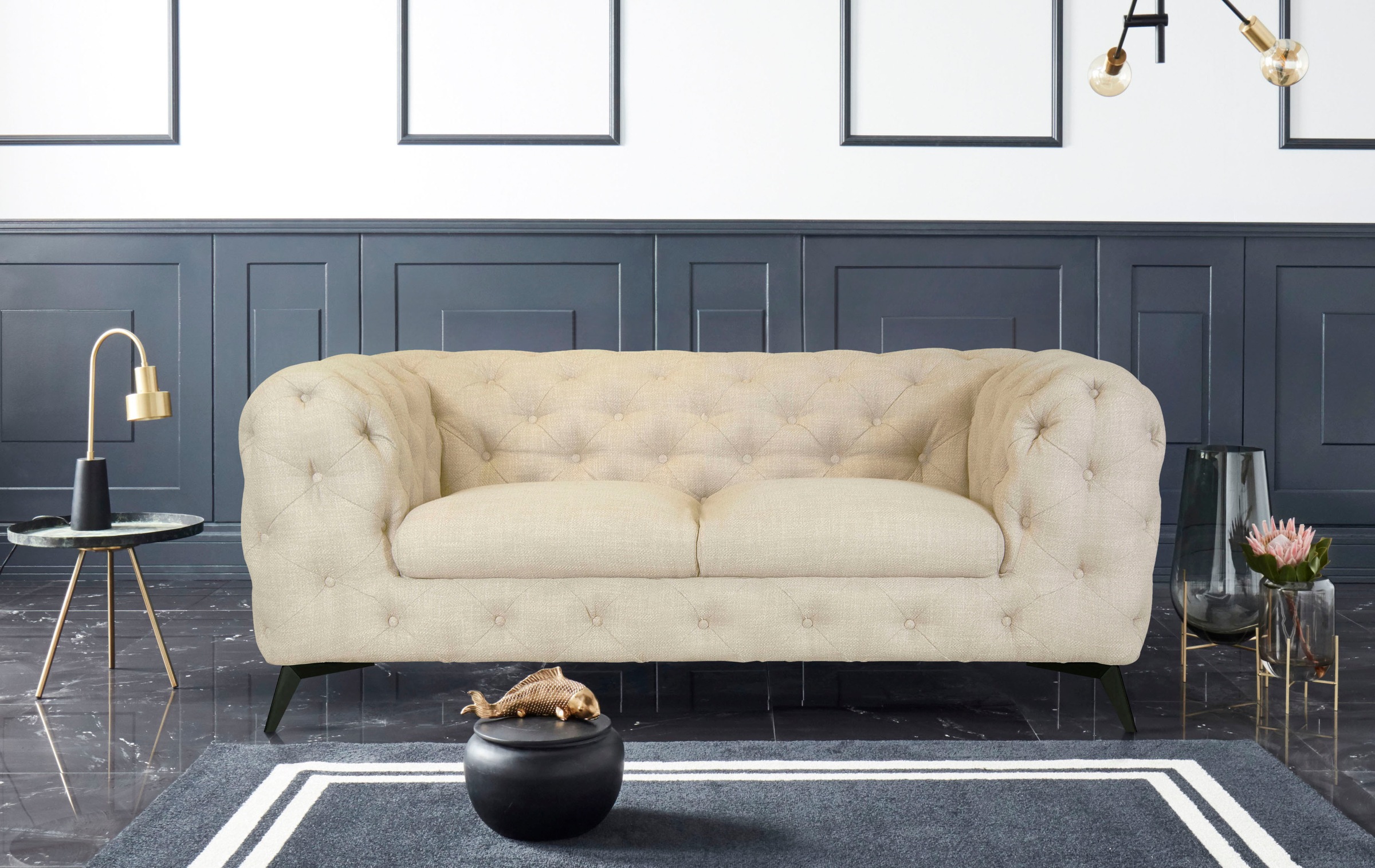 Home affaire Chesterfield-Sofa »Glynis« aufwändige Knopfheftung, moderne Ch günstig online kaufen