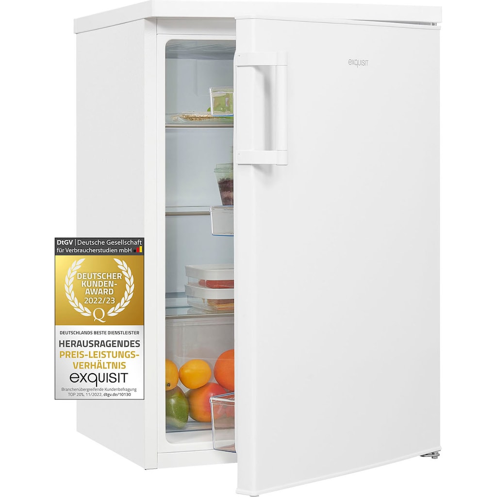 exquisit Vollraumkühlschrank »KS16-V-H-010E weiss«, KS16-V-H-010E weiss, 85 cm hoch, 56 cm breit