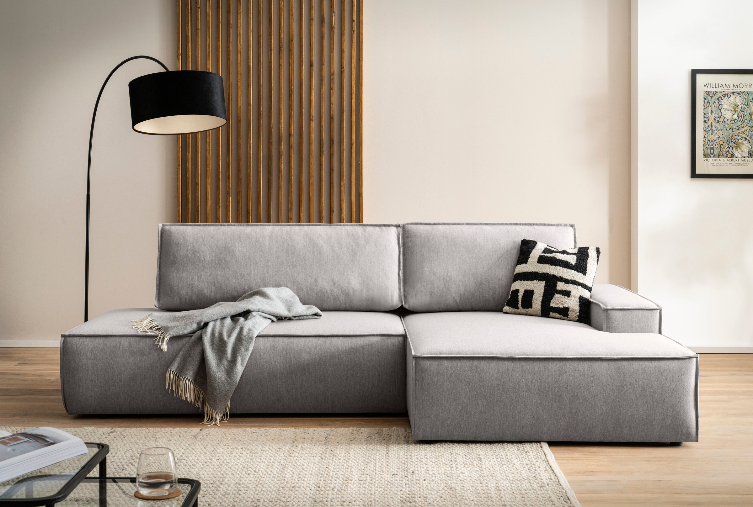 Home affaire Ecksofa »SHERWOOD, Schlafsofa in L-Form offen (275cm), Cord, L günstig online kaufen
