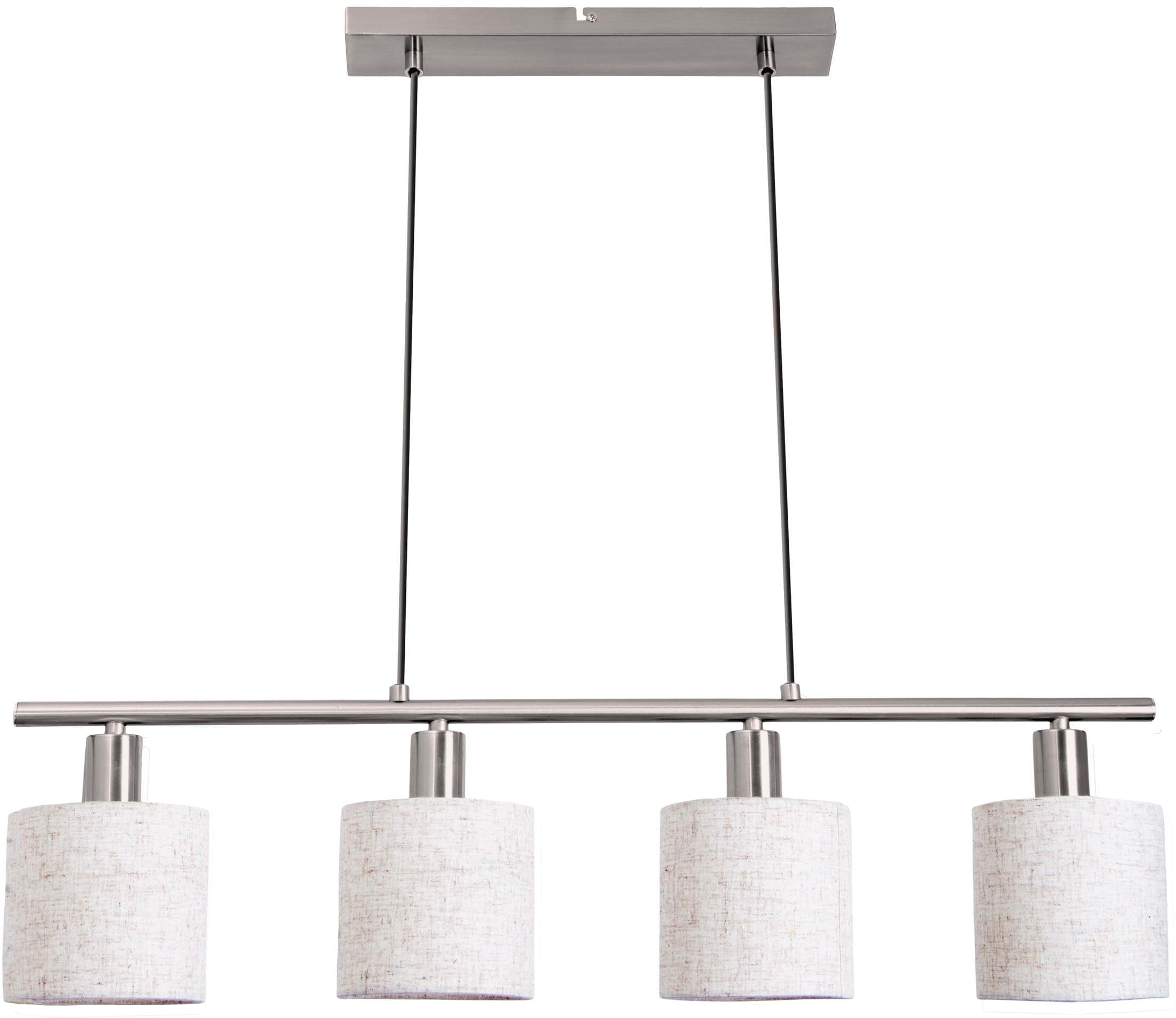 näve Pendelleuchte »Maron«, 4 flammig, Leuchtmittel E14 | ohne Leuchtmittel, Hänge-, Stoffpendelleuchte, L: 71,5cm, 4xE14 max. 40W, Metall/Textil