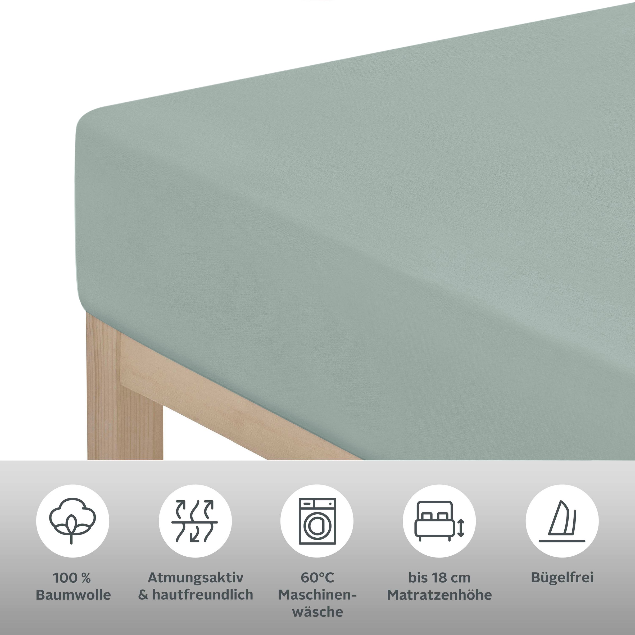 OTTO home Spannbettlaken »PHYSALIS Comfort« Baumwolle, Matratzen bis 20 cm günstig online kaufen