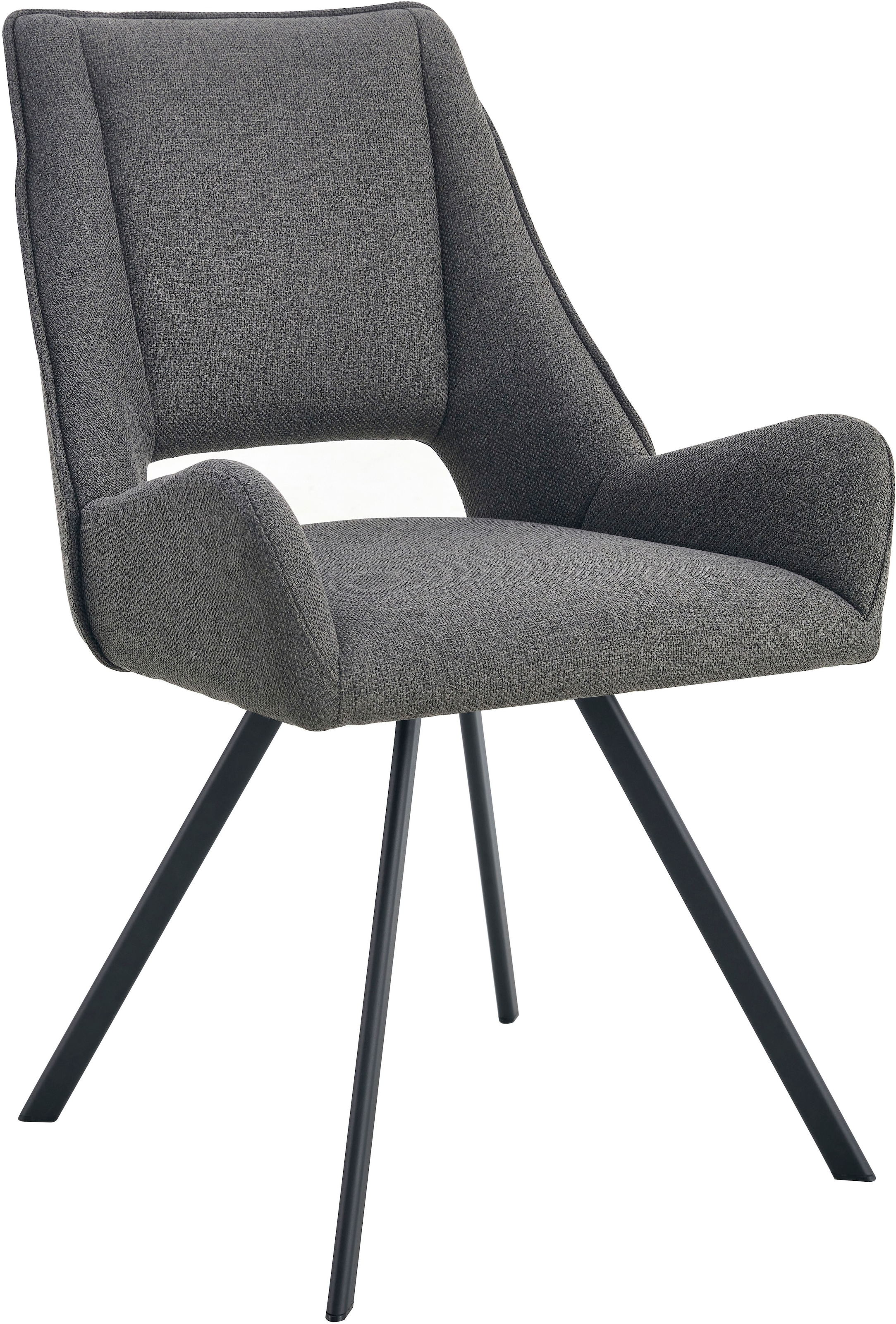Home affaire Esszimmerstuhl »AIRDRIE, 2er Set, mit Metallgestell in matt schwarz« (Set) 2 Stk.in verschiedenen Farben, Belsatbarkeit pro Stuhl 120 kg