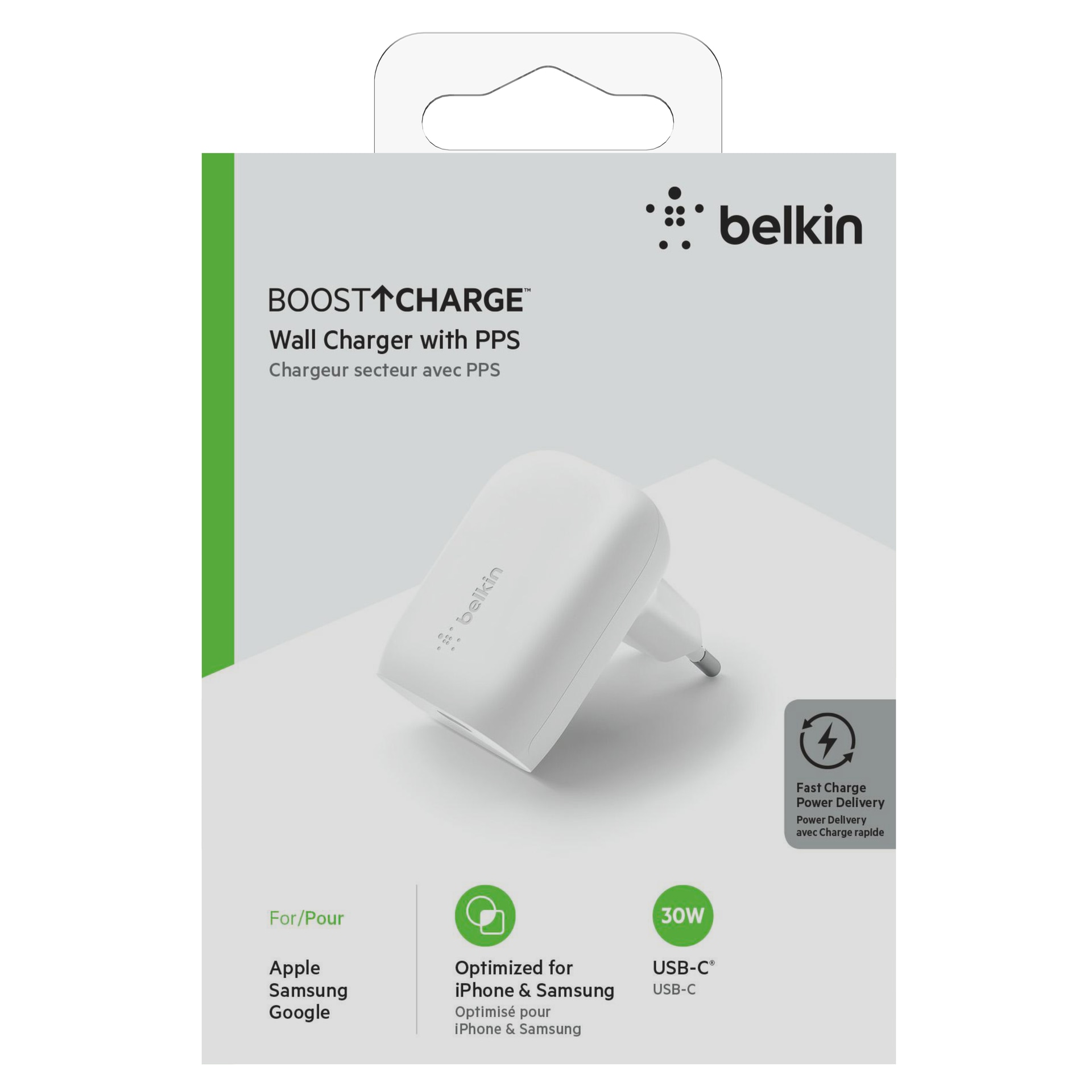 Belkin USB-Ladegerät »BoostCharge 30 Watt USB-C Ladegerät mit Power Delivery 3.0«, (Charger/Netzteil für iPhone, iPad, Samsung Galaxy/Note, Google Pixel)