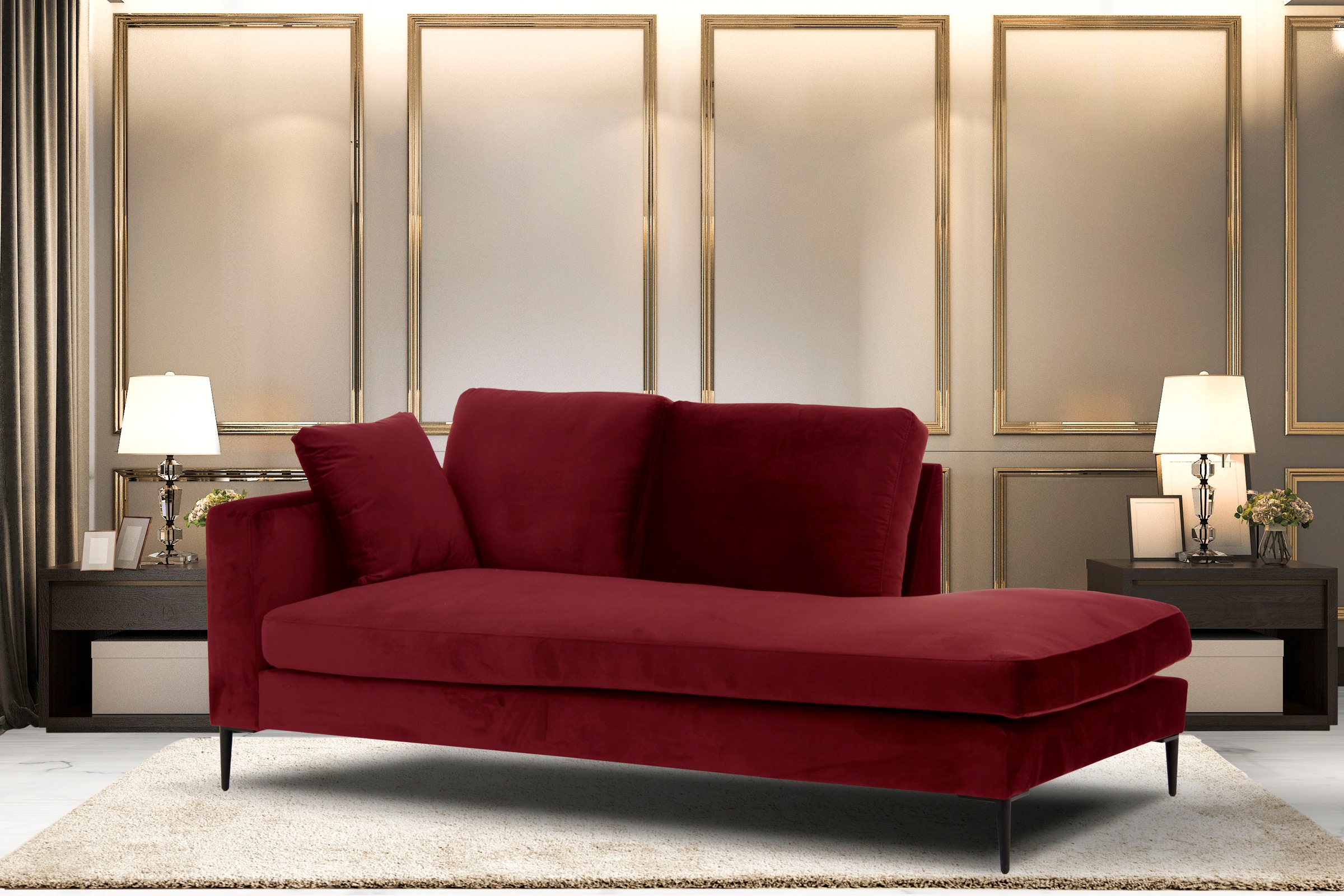 Leonique Recamiere »Cozy Chaiselongue, Maße B/T/H: 195/97/80 cm«, mit losen günstig online kaufen