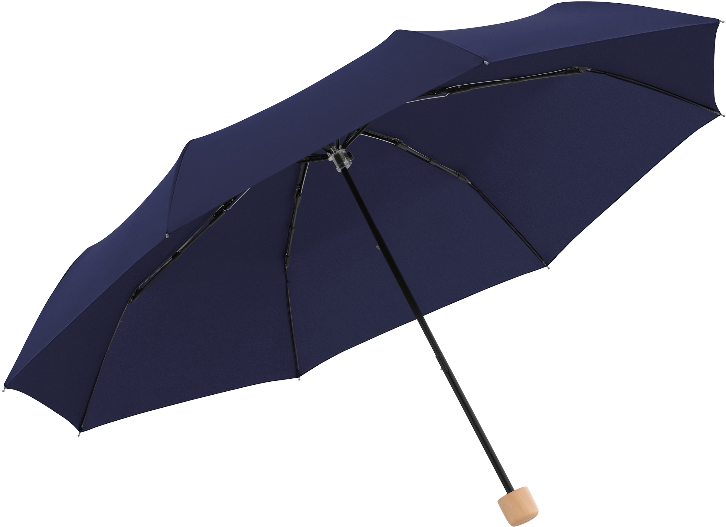 doppler® Taschenregenschirm »nature Mini, aus kaufen deep bequem bewirtschafteten aus Material mit Schirmgriff FSC®-Holz gewissenhaft aus recyceltem Wäldern blue«