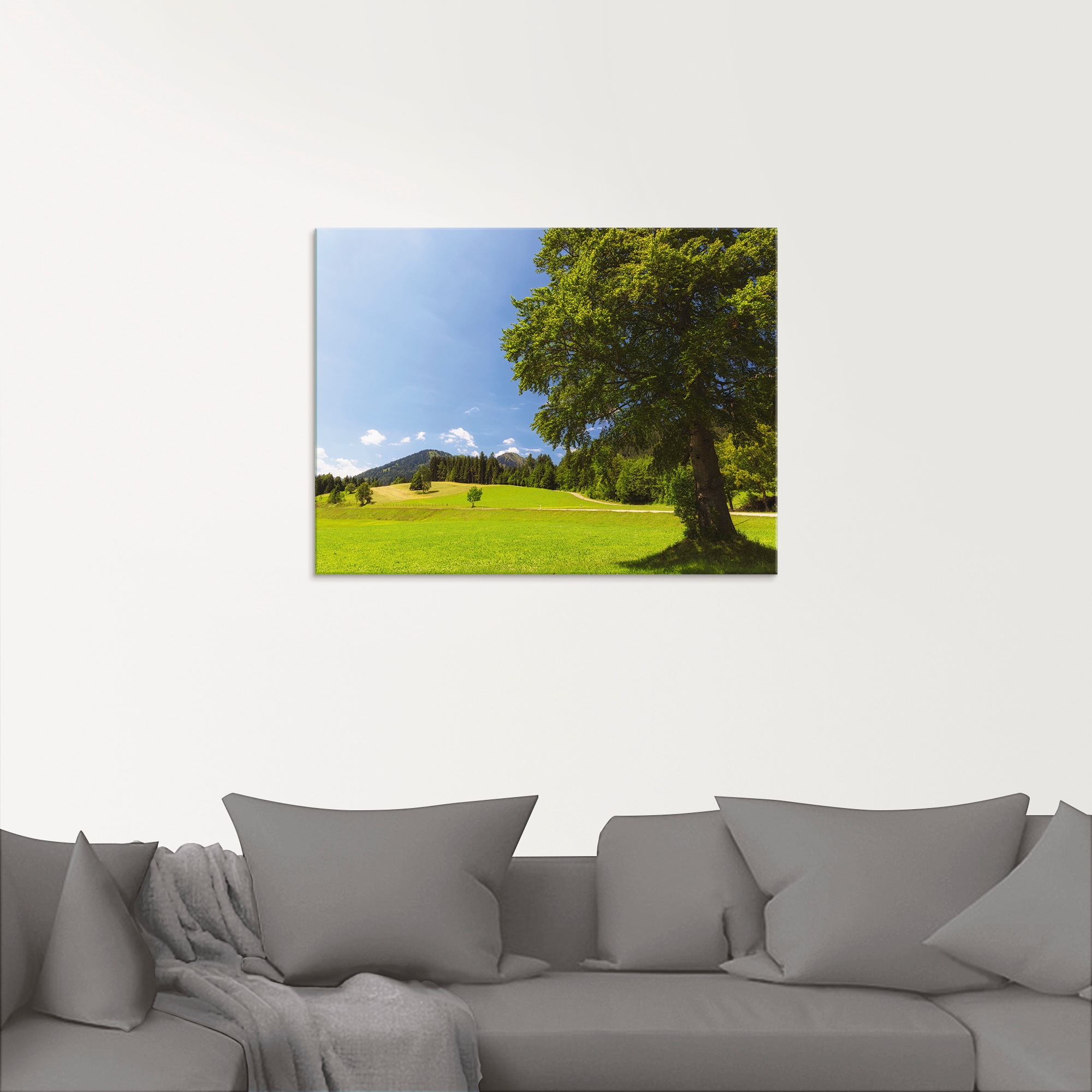 Artland Glasbild »Bayrische Landschaft«, Wiesen & Bäume, (1 St.), in verschiedenen Größen