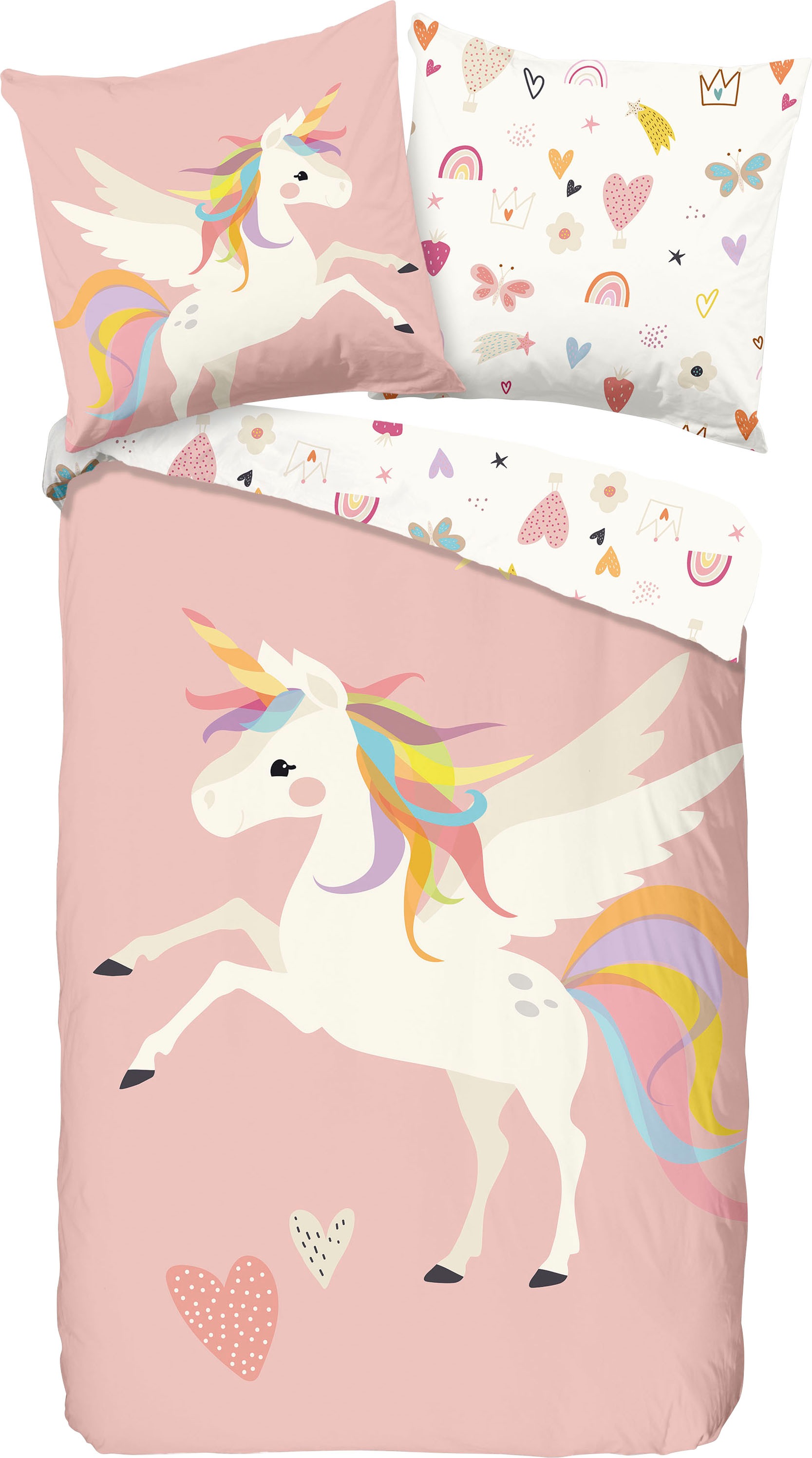 good morning Kinderbettwäsche »Unicorn« 2 Stk. tlg. Baumwolle, 135x200, Rei günstig online kaufen