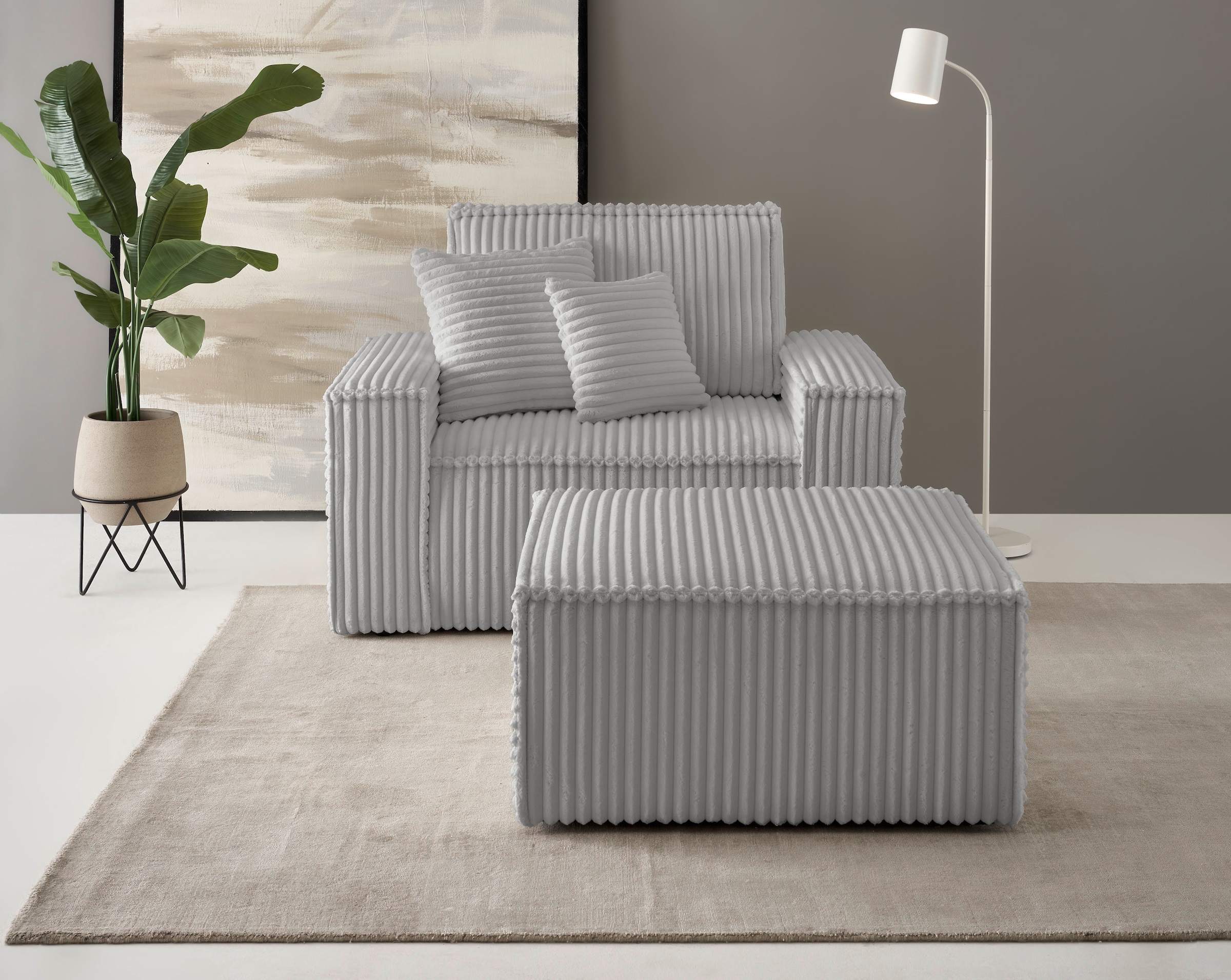 andas Loveseat »Finnley«, (2 St.), Loveseat und Hocker im Set, passend zur Polster-Serie Finnley