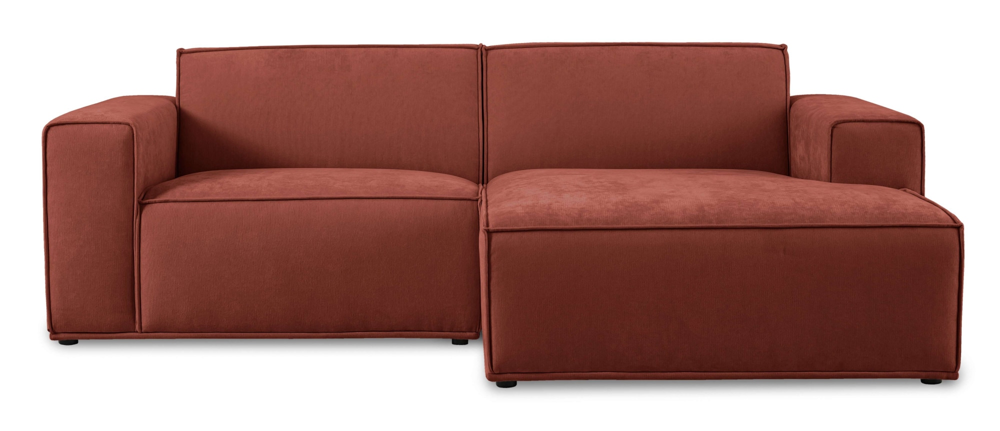 Home affaire Ecksofa »Avelin, 228 cm, L-Form, Chenille, Struktur-Boucle«, mit Wellenunterfederung, Kedernaht, bodentief, Skandi-Design