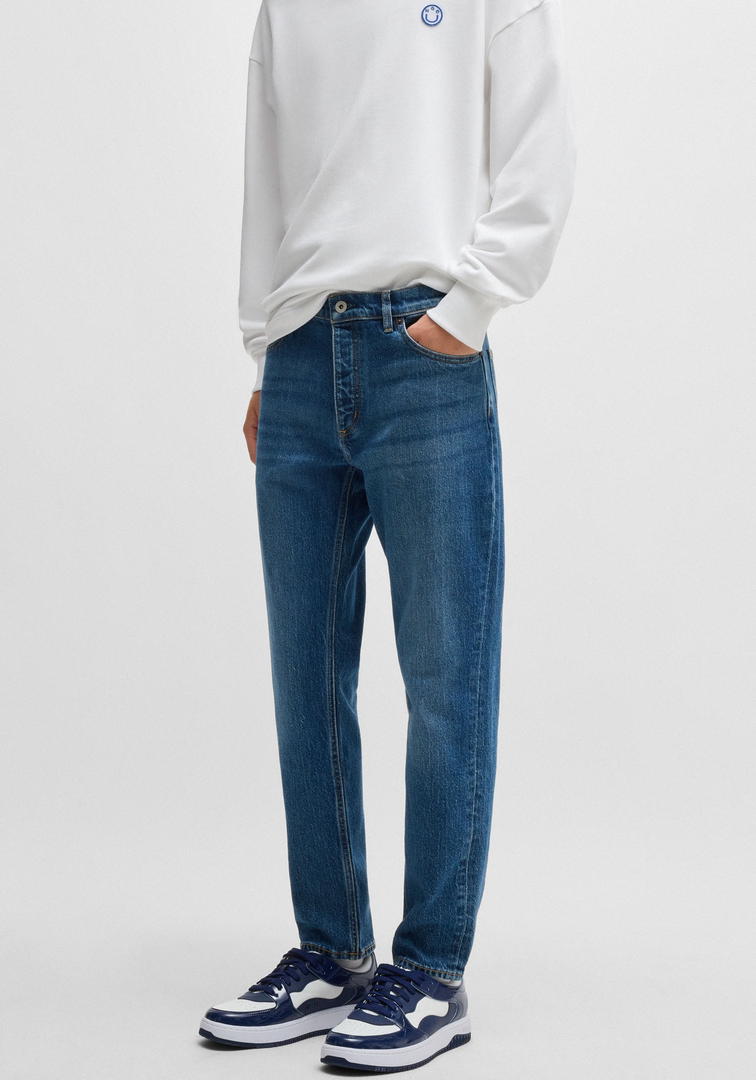 HUGO Blue Tapered-fit-Jeans »Brody«, mit Stone-washed-Finish