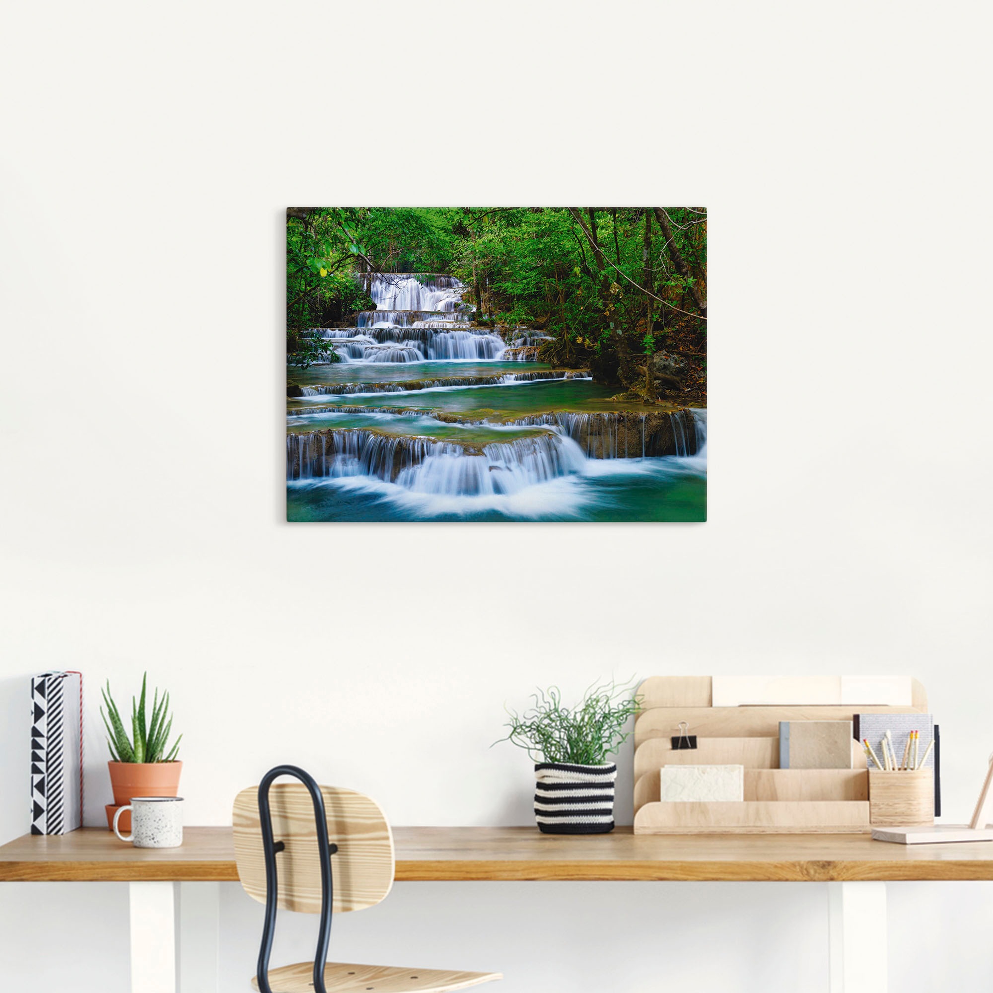 Artland Wandbild »Tiefen Wald Wasserfall«, Gewässer, (1 St.), als Leinwandbild, Poster, Wandaufkleber in verschied. Größen