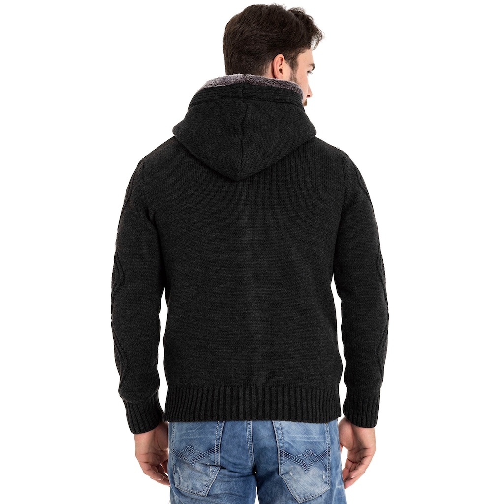 Cipo & Baxx Kapuzenstrickjacke