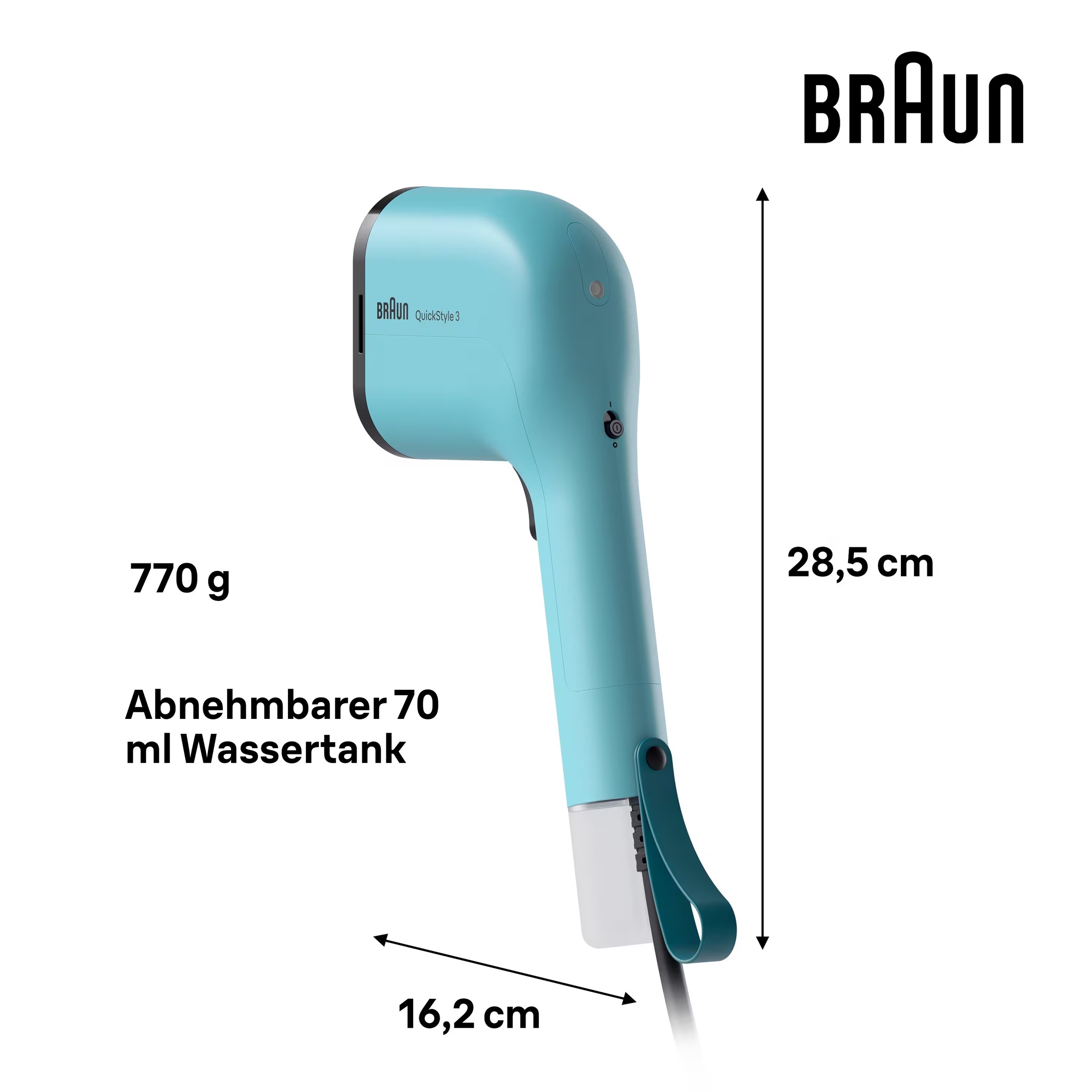 Braun Dampfbürste »QuickStyle 3 GS 3013 GR - 20 g/min Dampfmenge, 30 Sek. A günstig online kaufen