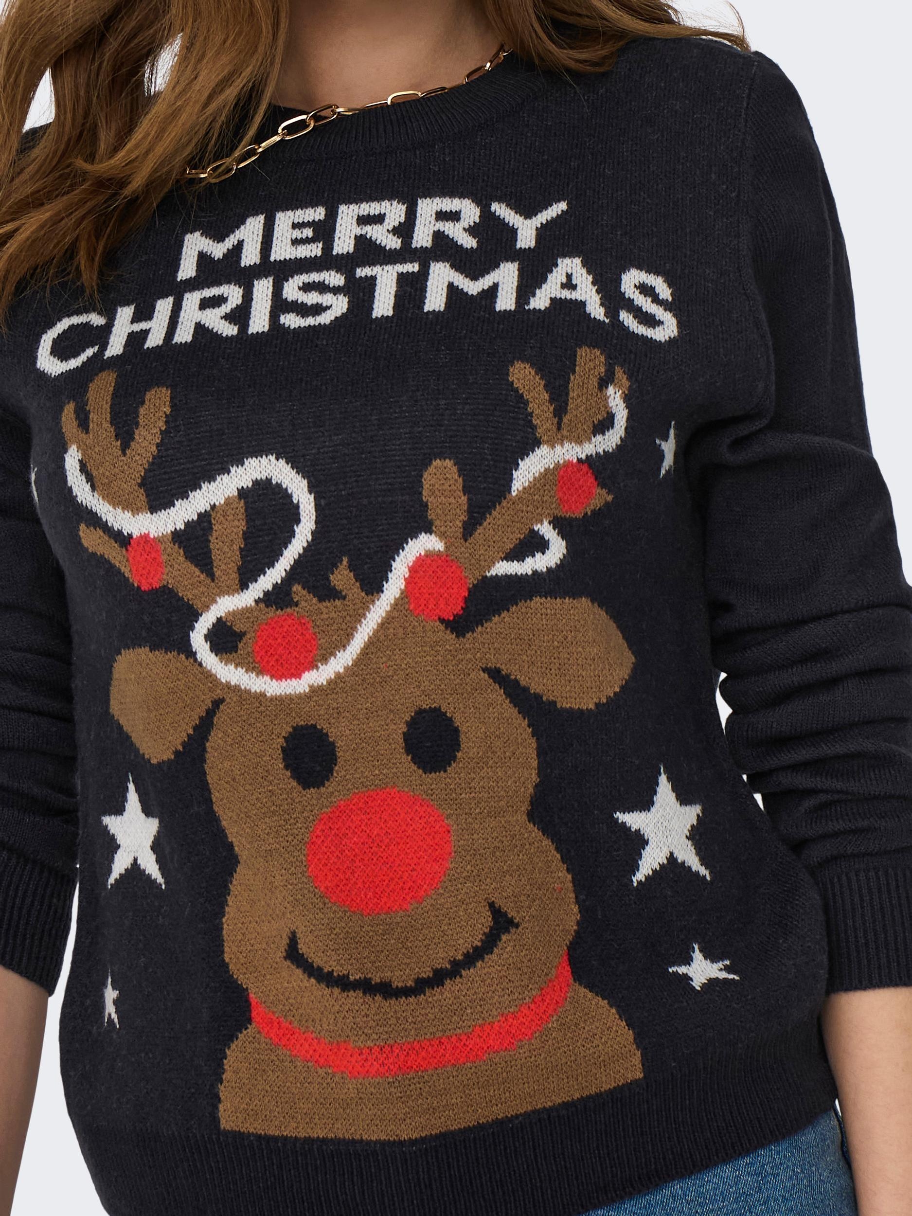 ONLY Weihnachtspullover »ONLXMAS DEER LS O-NECK BOX KNT«