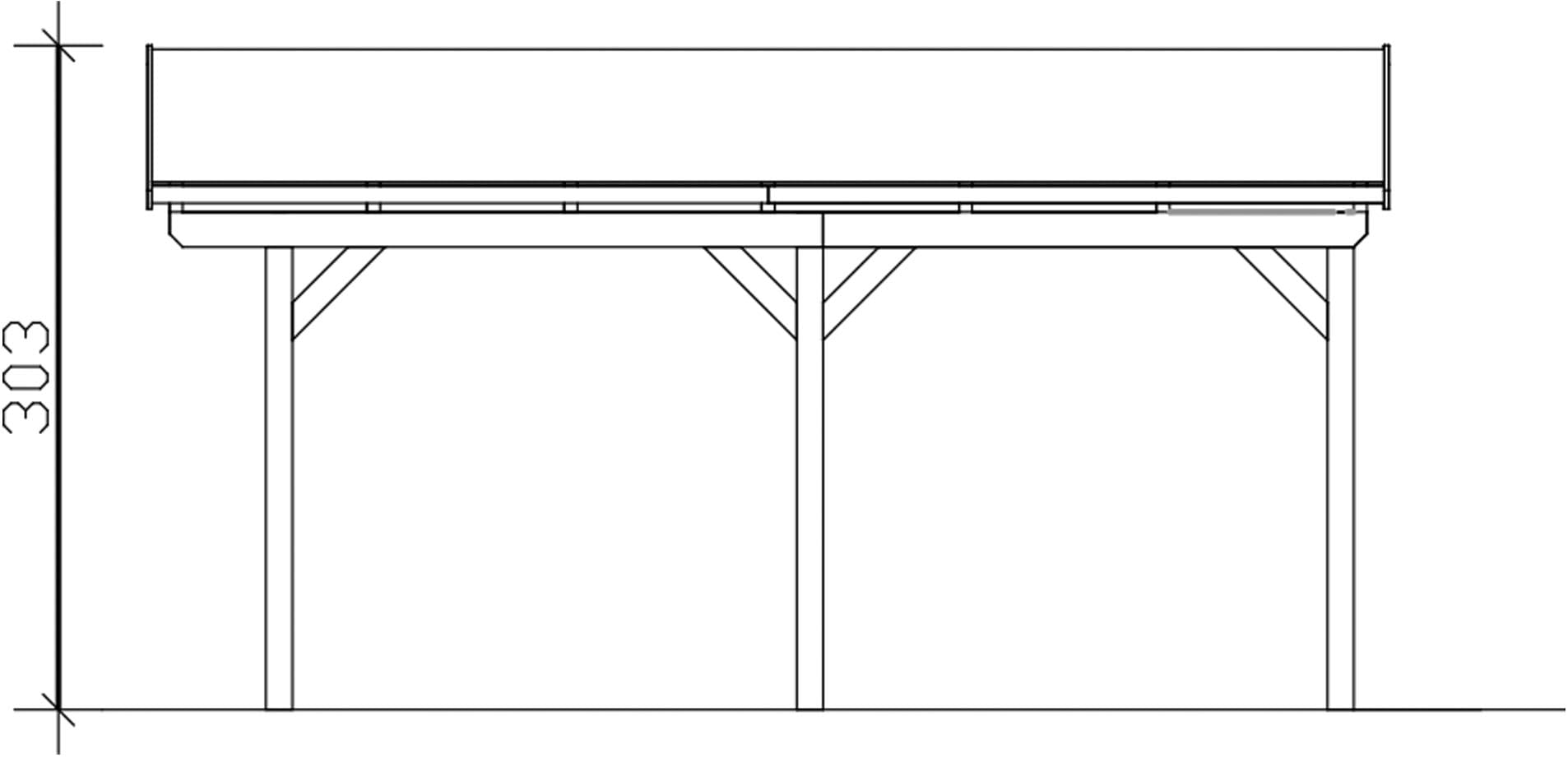 Skanholz Einzelcarport »Fichtelberg«, Holz, 273 cm, Anthrazit