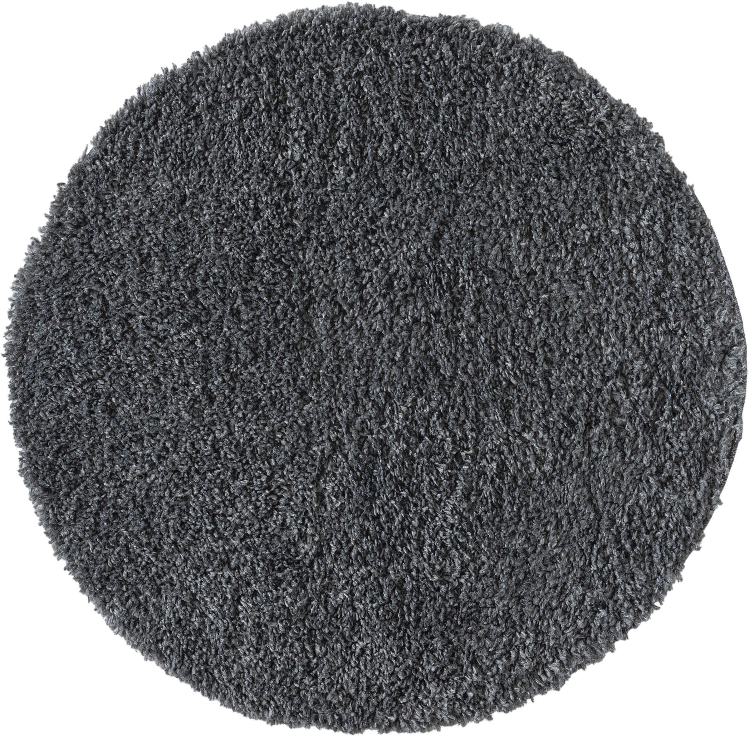 Myflair Möbel & Accessoires Hochflor-Teppich »My Shaggy«, rund, 37 mm Höhe, Shaggy, Uni Farben, leicht glänzend, Microfaser, extra flauschig