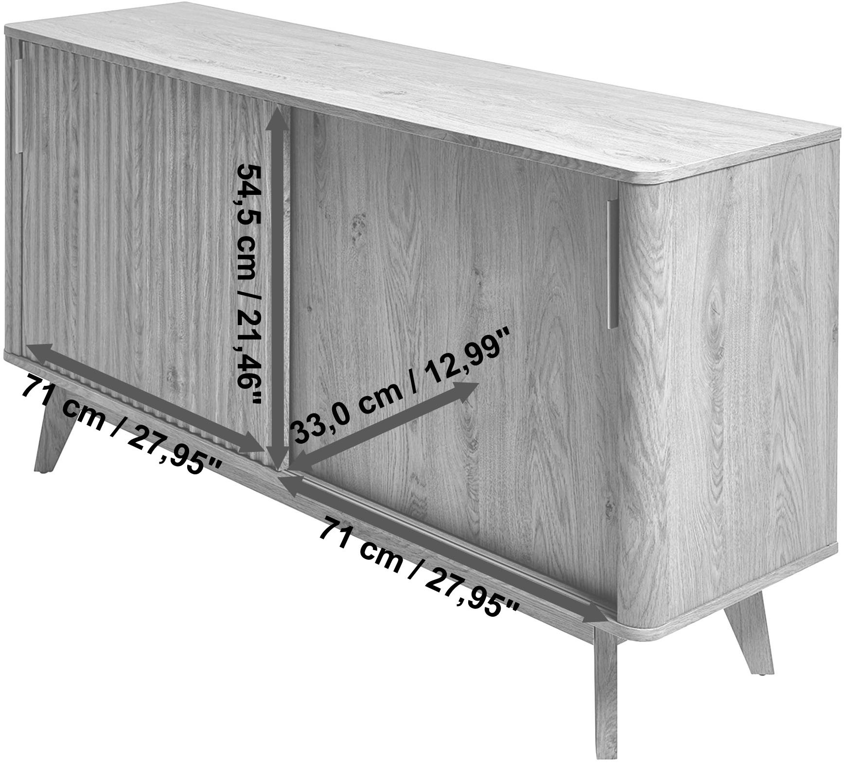 Jahnke Sideboard »WAVE SBS 145«, (1 St.), Retro-Stil, mit 2 Schiebetüren, ca. 148 cm