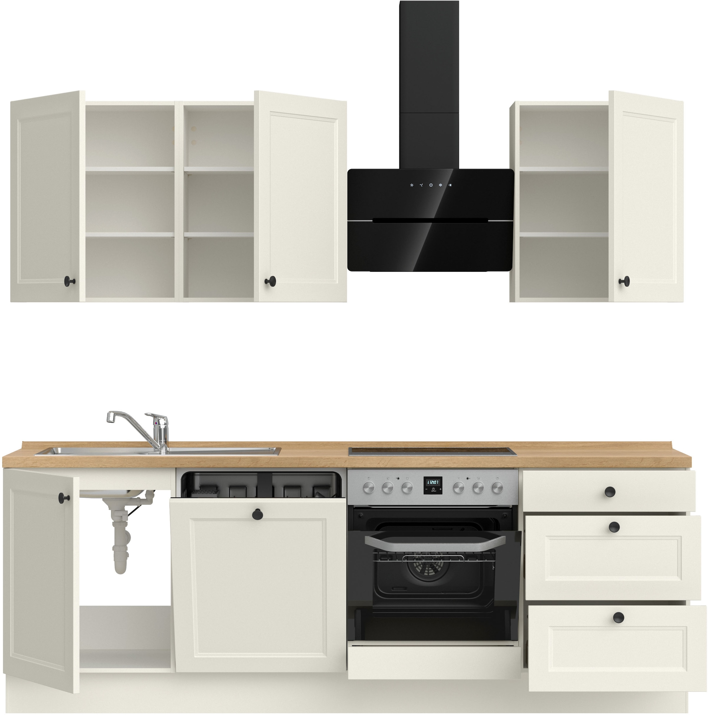 nobilia® Küchenzeile »"Cascada II"«, vormontiert, Breite 240 cm, Ausrichtung wählbar, wahlw. mit E-Geräten