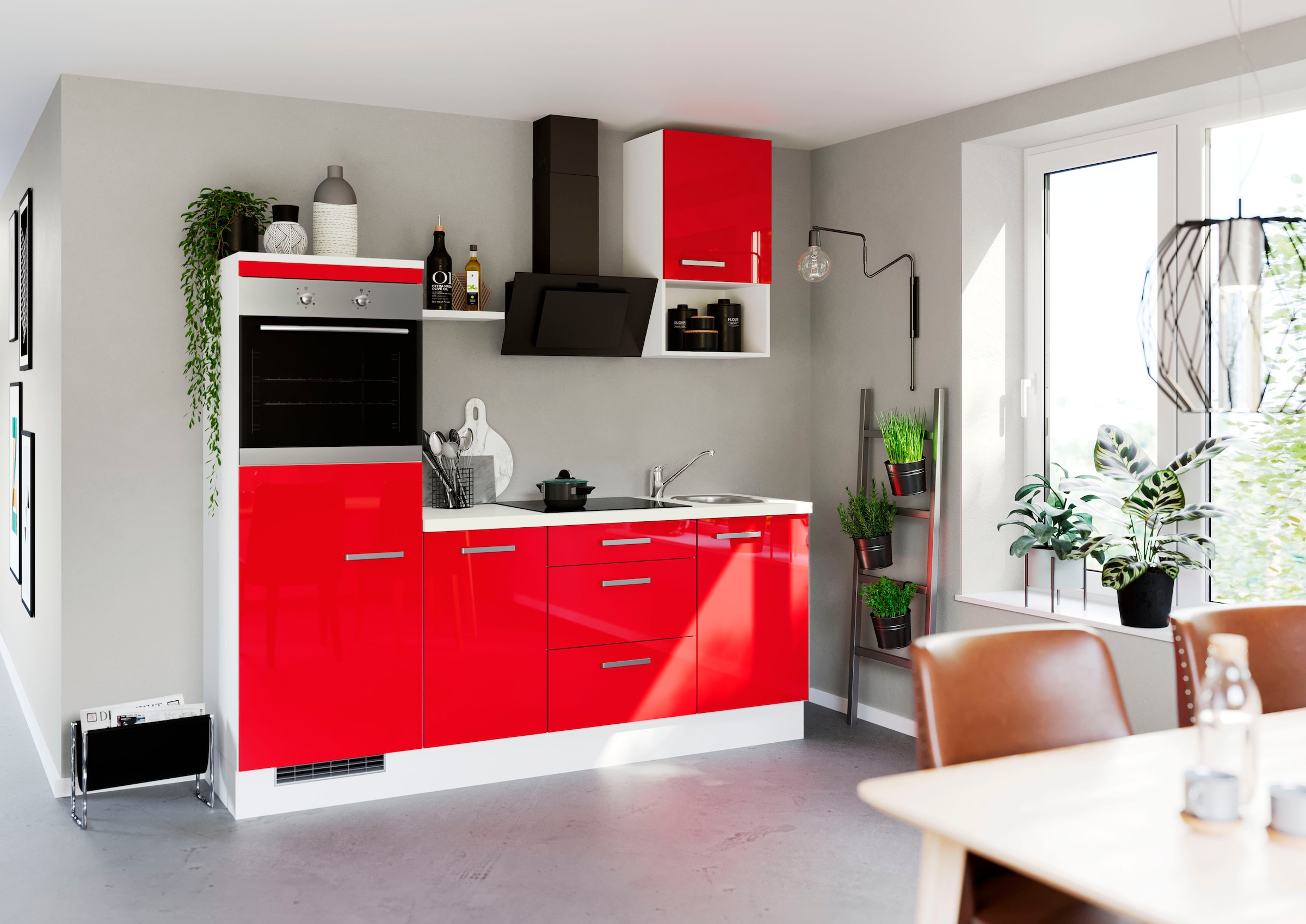 IMPULS KÜCHEN Küche »Turin«, vormontiert, mit E-Geräten, Breite 215 cm  online kaufen