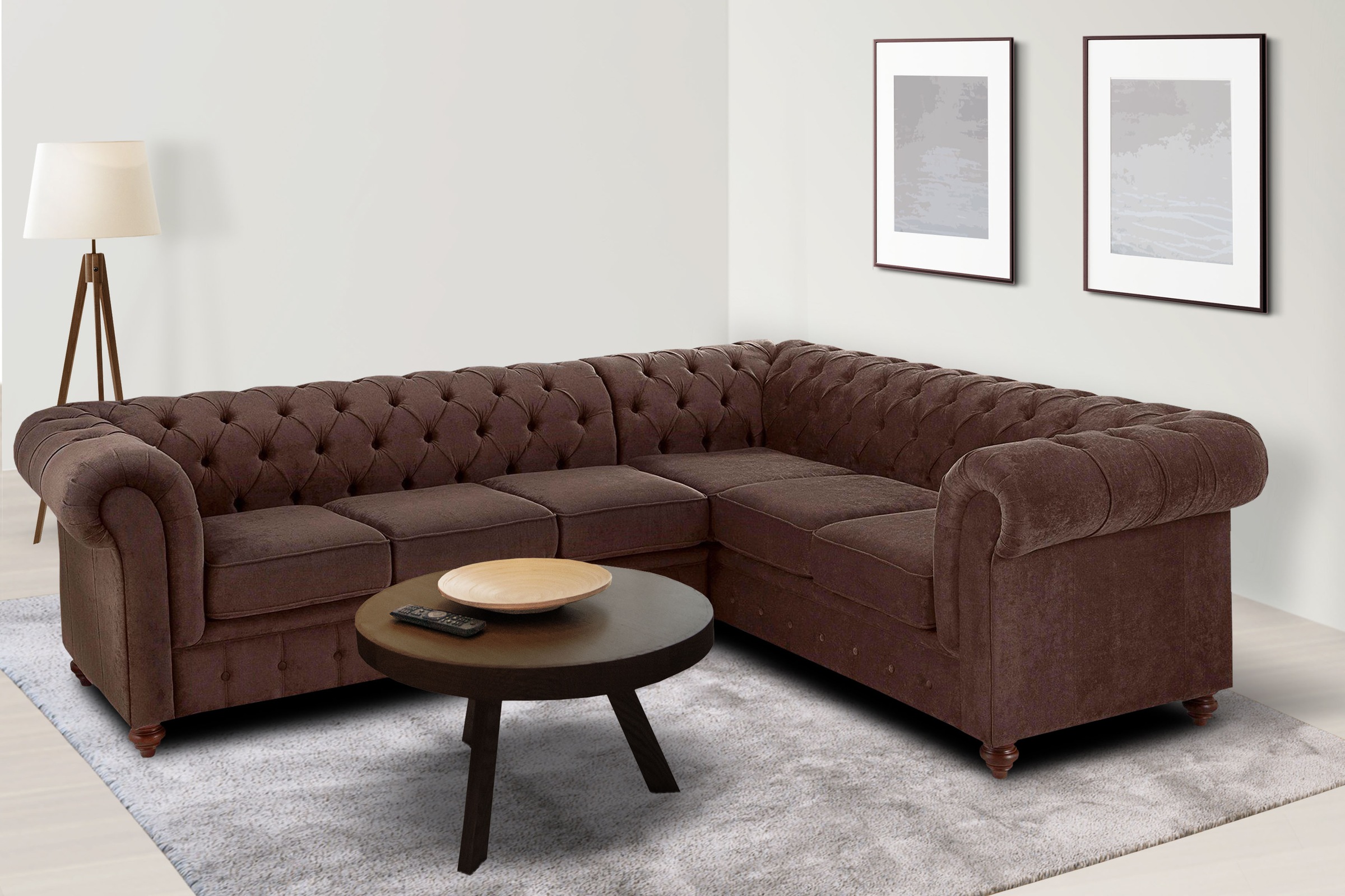 Home affaire Chesterfield-Sofa »Chesterfield Ecksofa, auch in Leder L-Form« günstig online kaufen