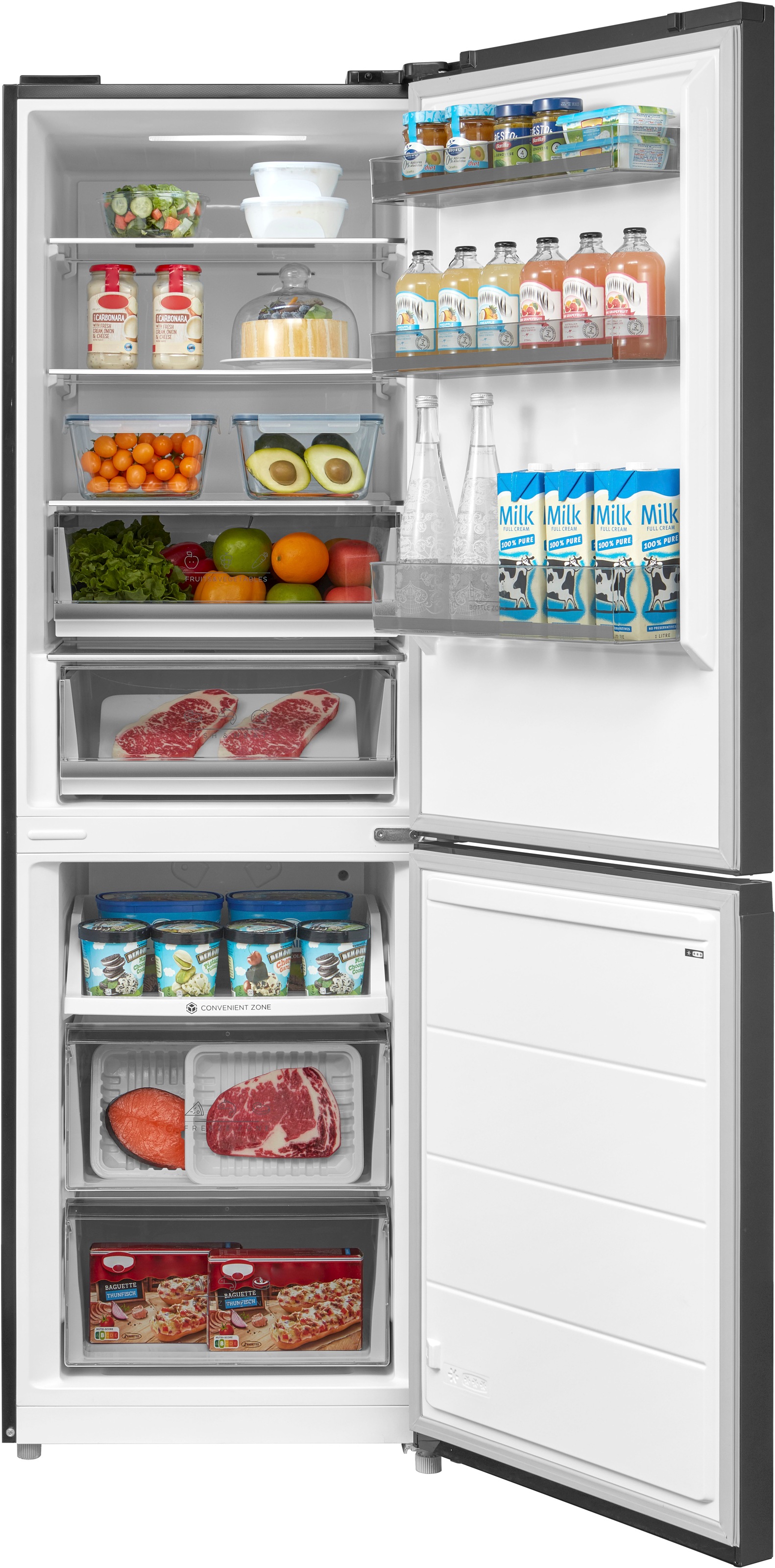 Hanseatic Kühl-/Gefrierkombination »HKGKB18560BNFBI« 185 cm hoch 59,5 cm br günstig online kaufen