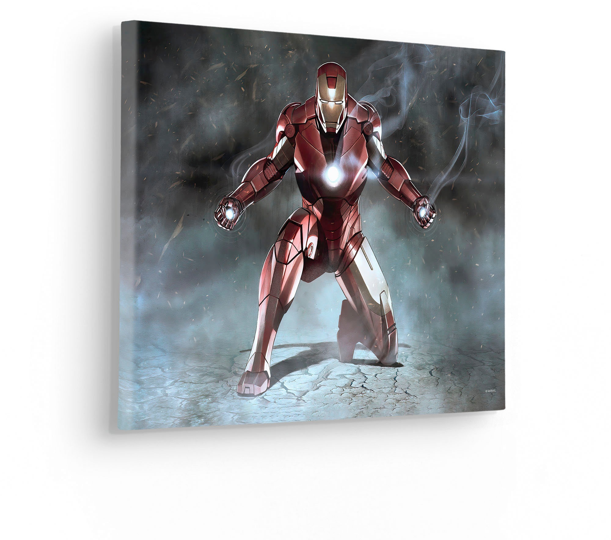 Komar Leinwandbild »Iron Man Charging - Größe 40 x 30 cm«, Disney, (1 St., 40 x 30 cm (Breite x Höhe), Keilrahmenbild mit Echtholzrahmen, Kinderzimmer