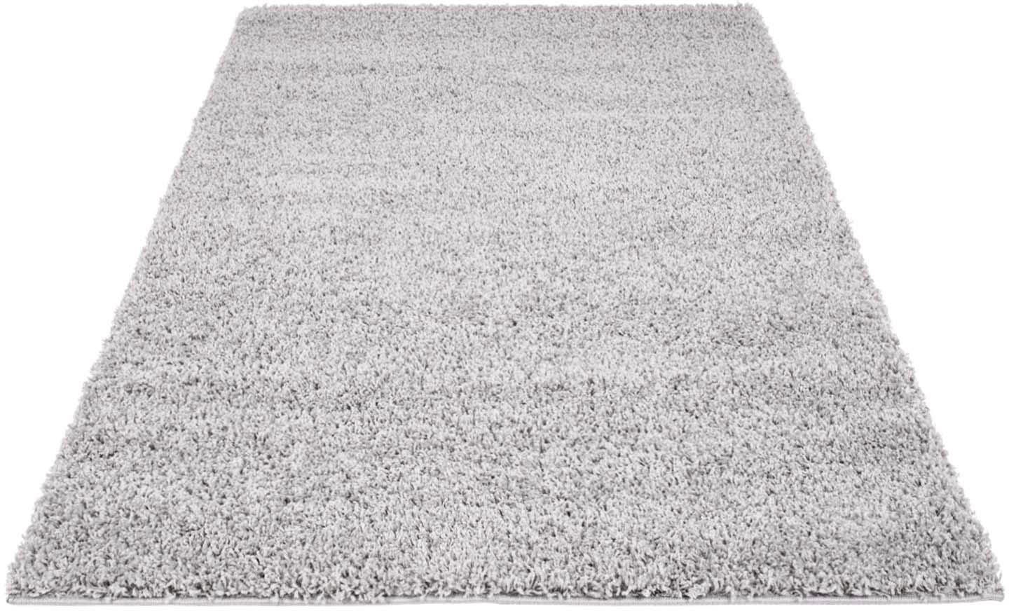 Carpet City Hochflor-Teppich »Shaggi uni 500«, rechteckig, 30 mm Höhe, Läuf günstig online kaufen