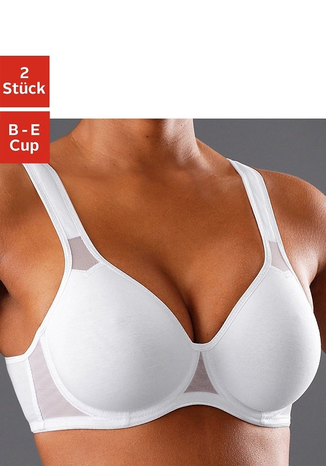 petite fleur T-Shirt-BH Packung, 2 Stück,  mit Bügel und Netzeinsätzen, Basic Dessous