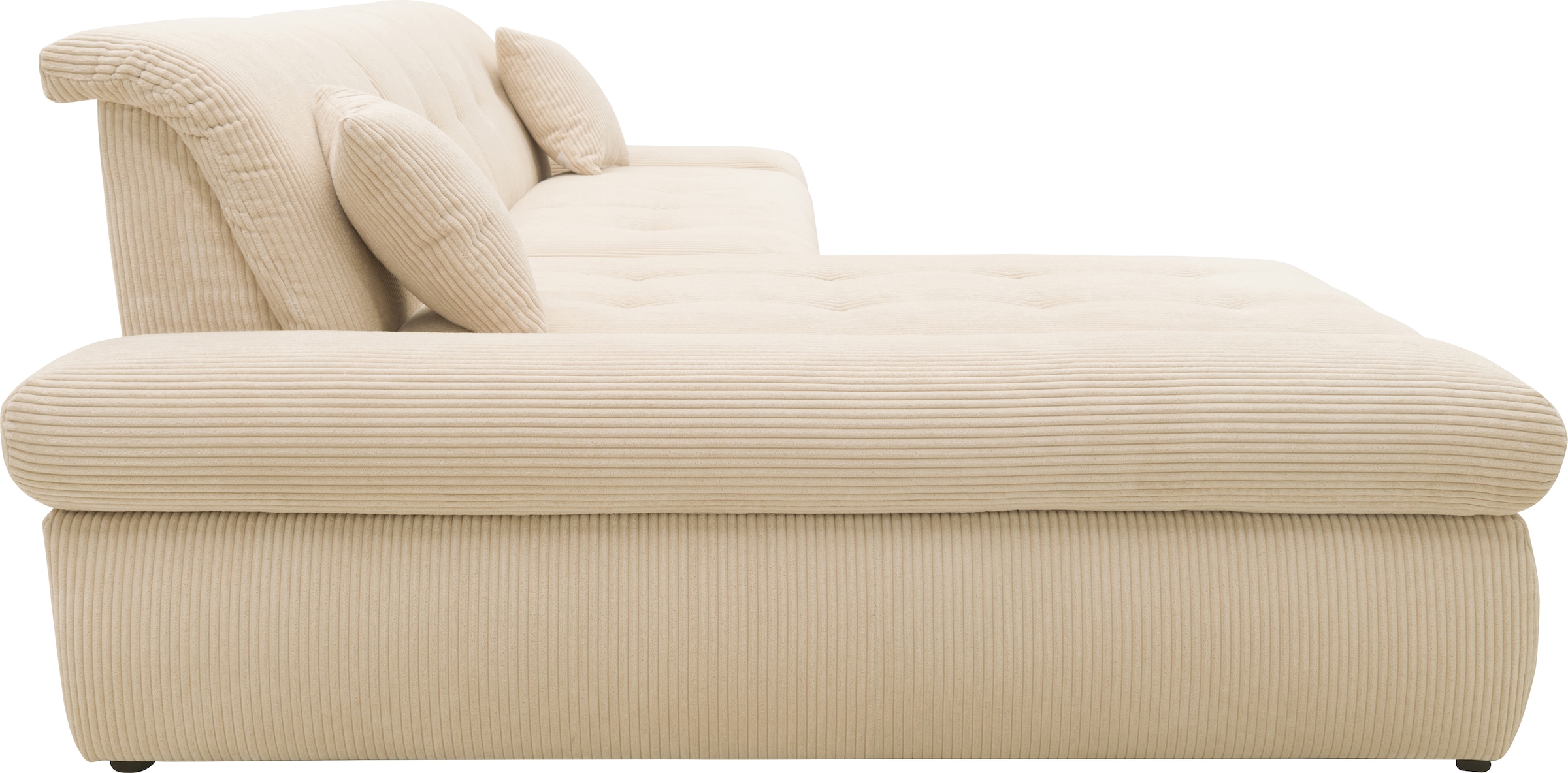DOMO collection Ecksofa »Moric Luxus - B/T/H 300/172/80 cm, XXL-Format«, L-Form, 140kg Belastung/Sitz, in Cord, Chenille, Kunstleder