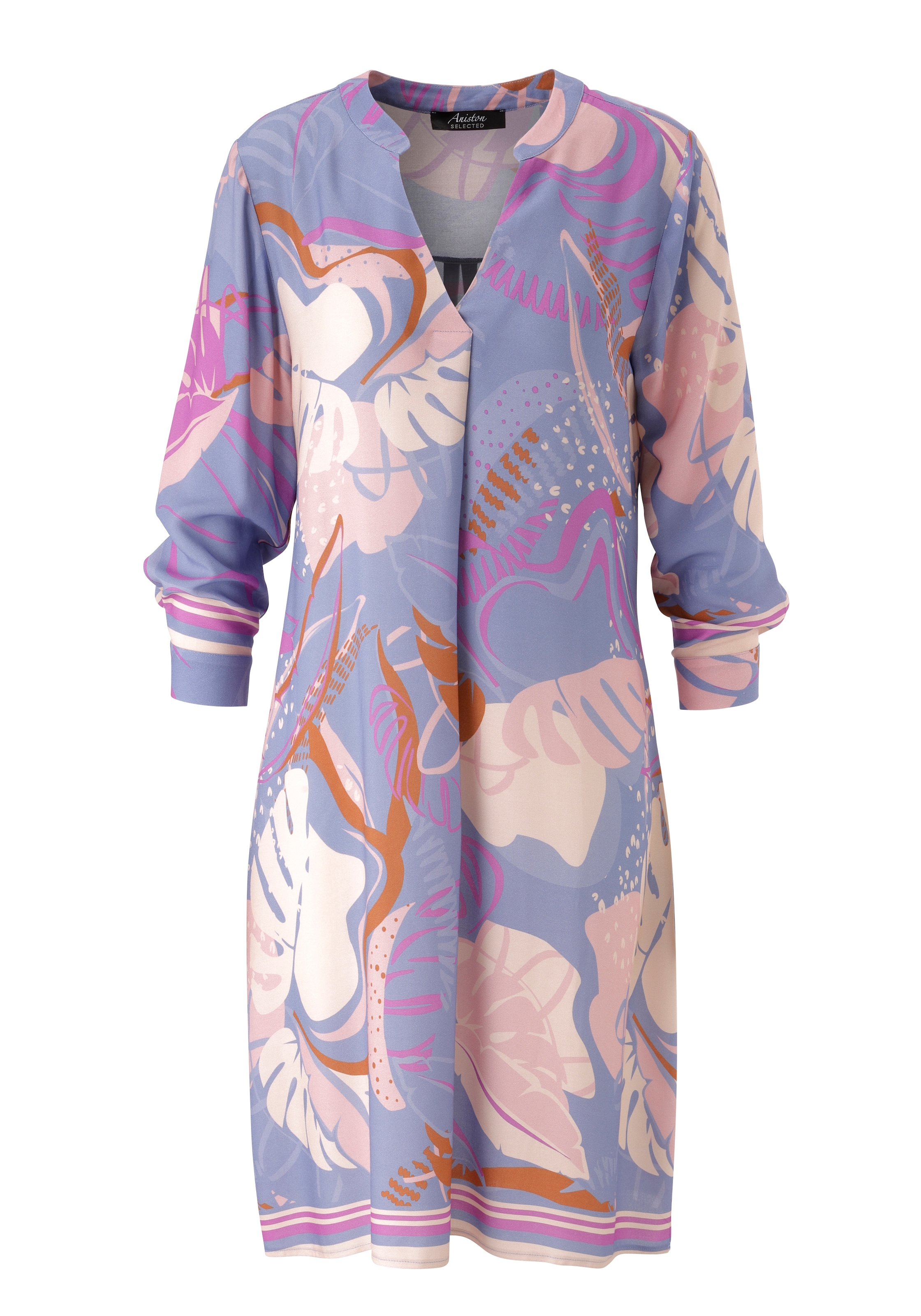 Aniston SELECTED Blusenkleid mit verspielter Blättermusterung - NEUE KOLLEKTION