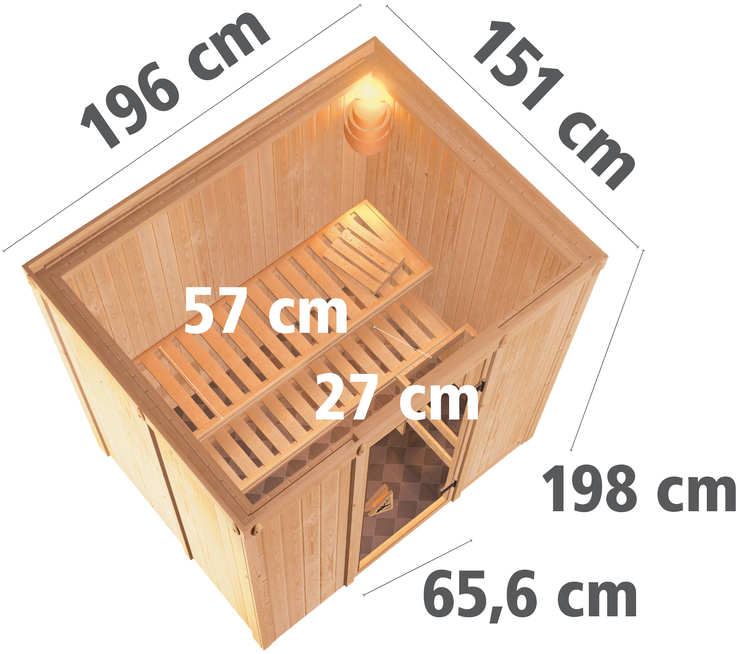 Karibu Sauna »Finja«, ohne Ofen
