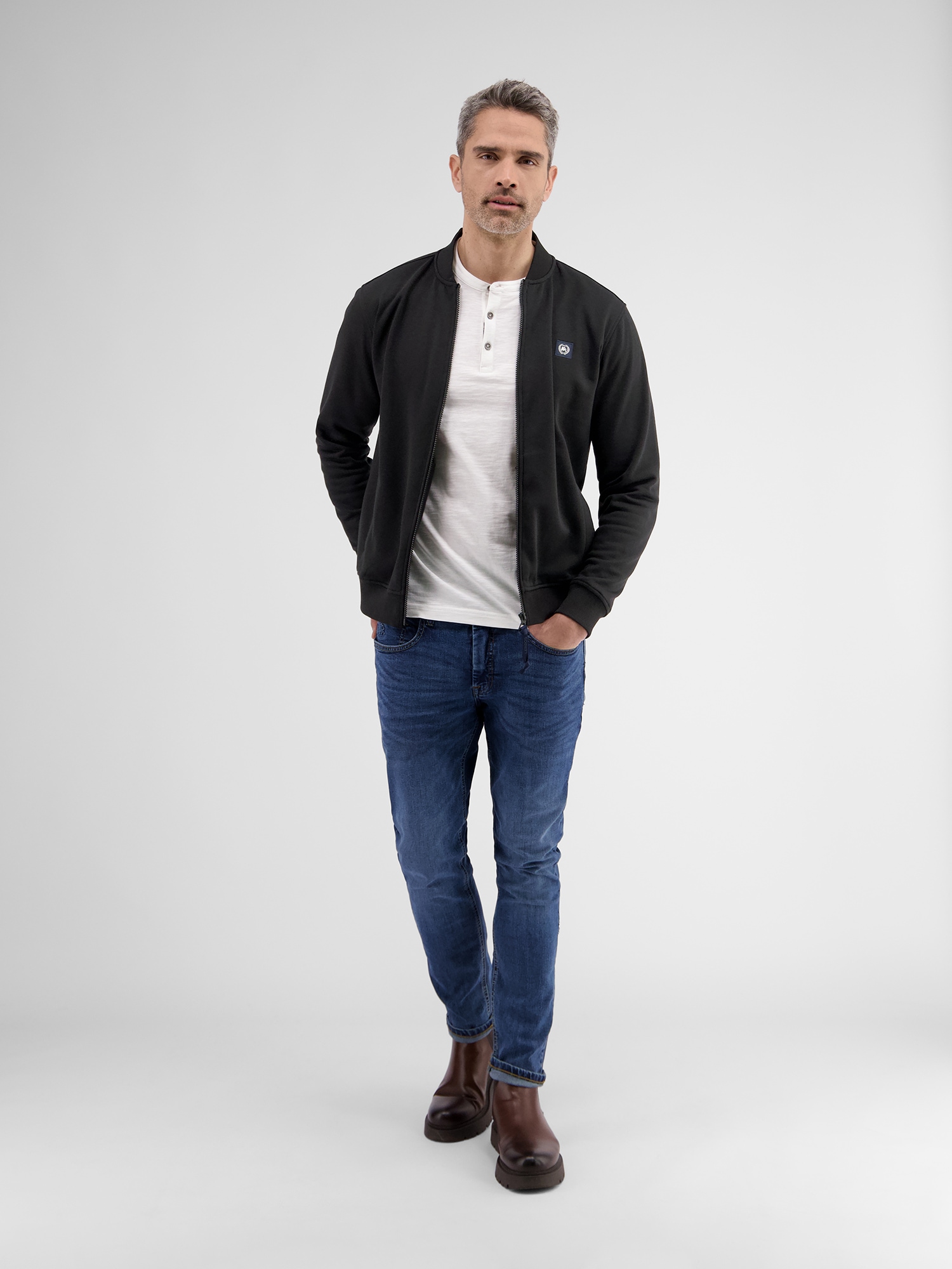 LERROS Sweatjacke »LERROS Sweatjacke mit Collegekragen«