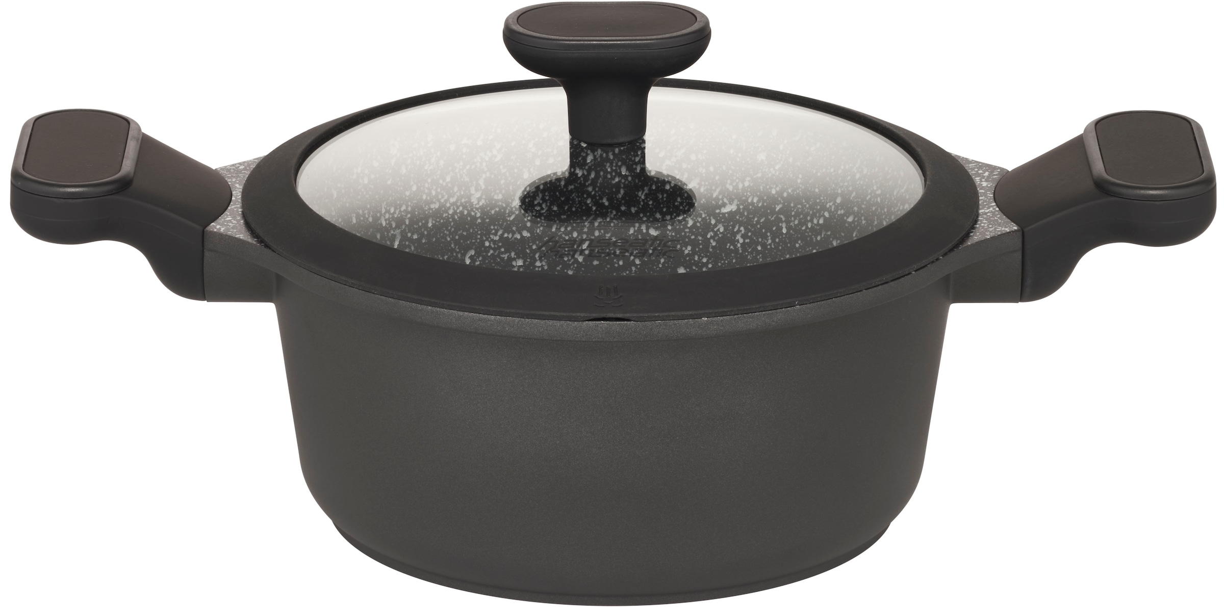 Hanseatic Topf-Set »Black Edition, mit langlebiger VITAFLON® GRANIT Antihaft-Versiegelung«, Aluminiumguss, (Set, 10 tlg.), Kochtopf-Set im modernen Design mit formschönen Soft-Touchgriffen