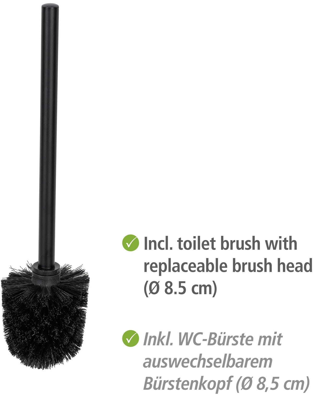 WENKO WC-Garnitur »Parus« aus Stahl Toilettenpapierhalter mit  WC-Bürstenhalter und WC-Bürste, freistehend