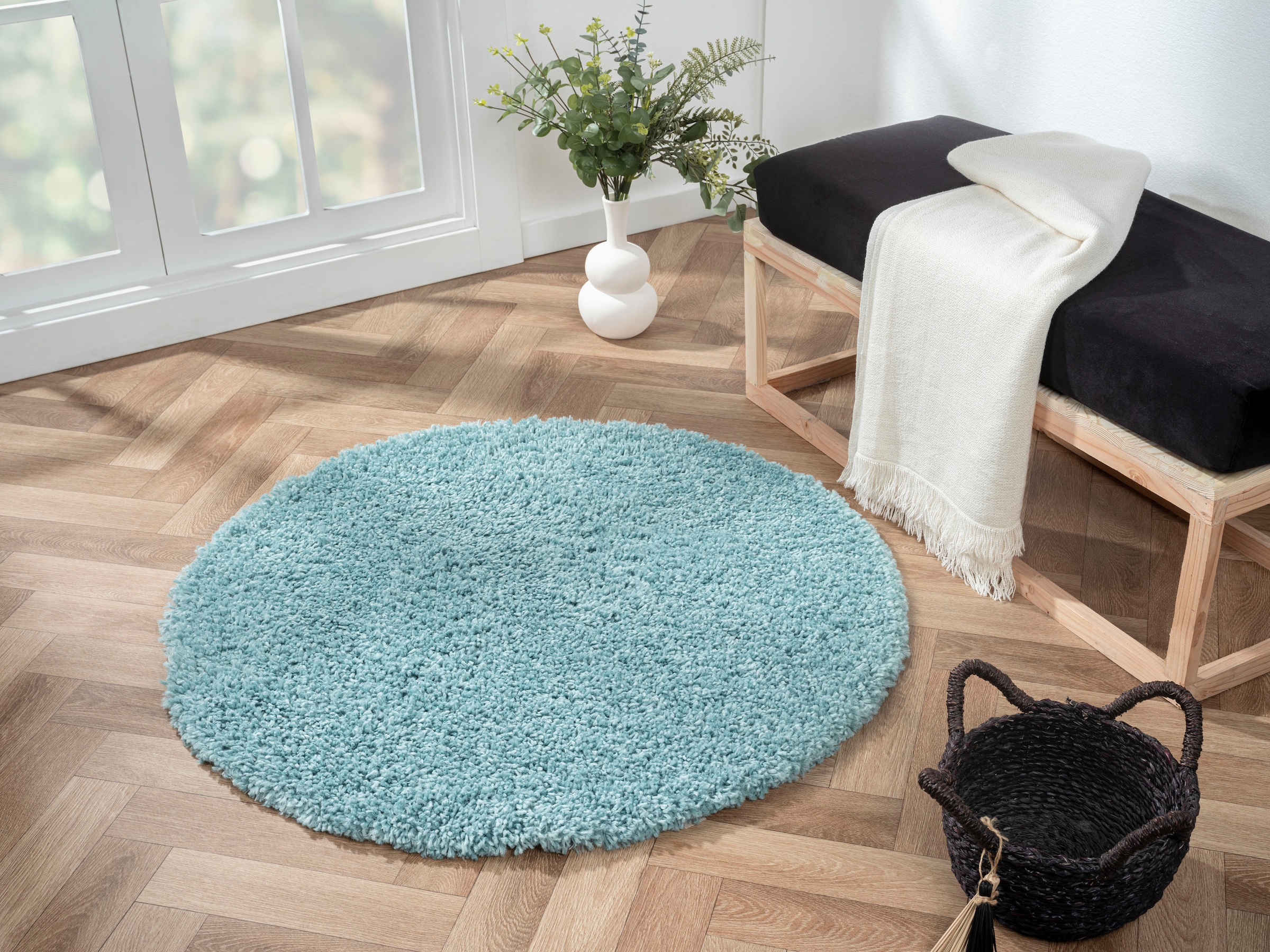 Myflair Möbel & Accessoires Hochflor-Teppich »My Shaggy«, rund, 37 mm Höhe, günstig online kaufen