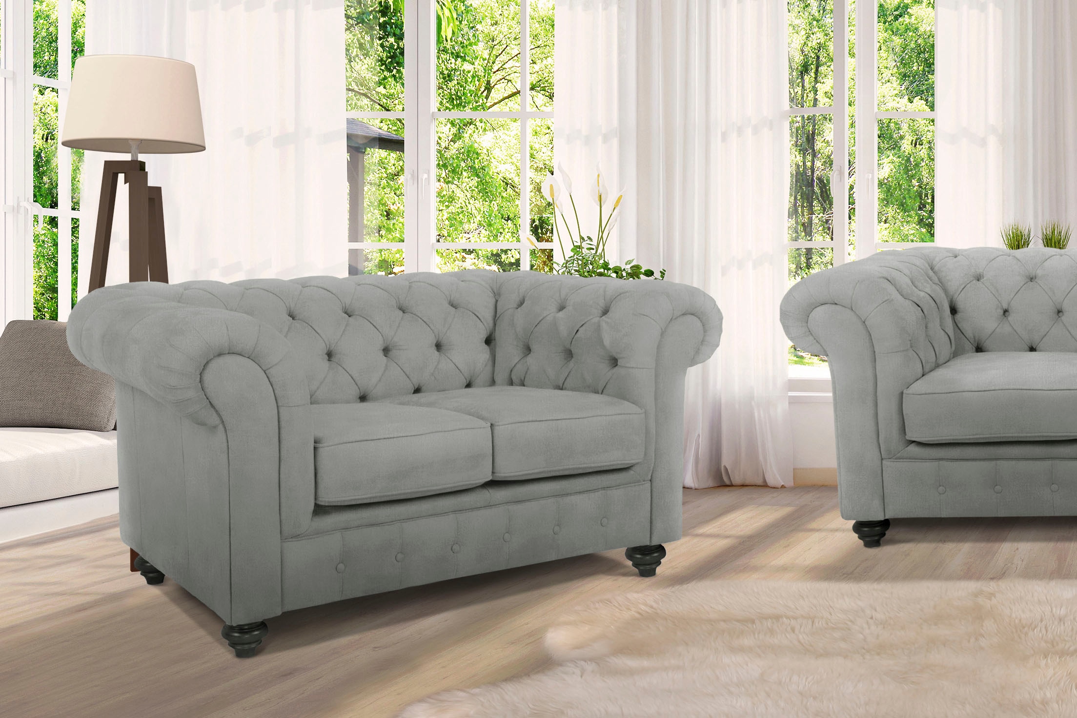 Home affaire Chesterfield-Sofa "Duc 2-Sitzer", hochwertige Knopfheftung im günstig online kaufen