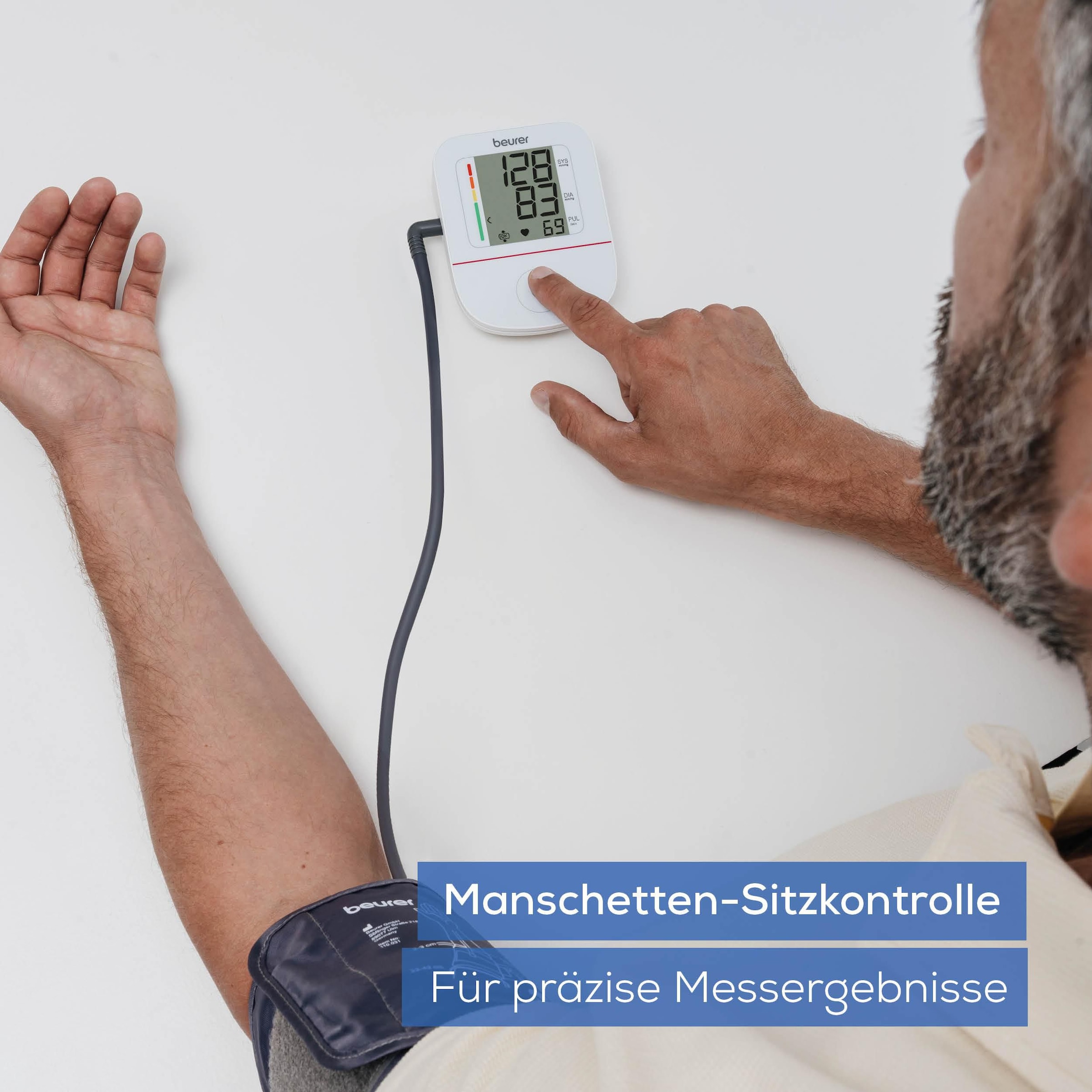 BEURER Oberarm-Blutdruckmessgerät »BM 23 mit Manschetten-Sitzkontrolle« Einfache Blutdruckmessung für Zuhause