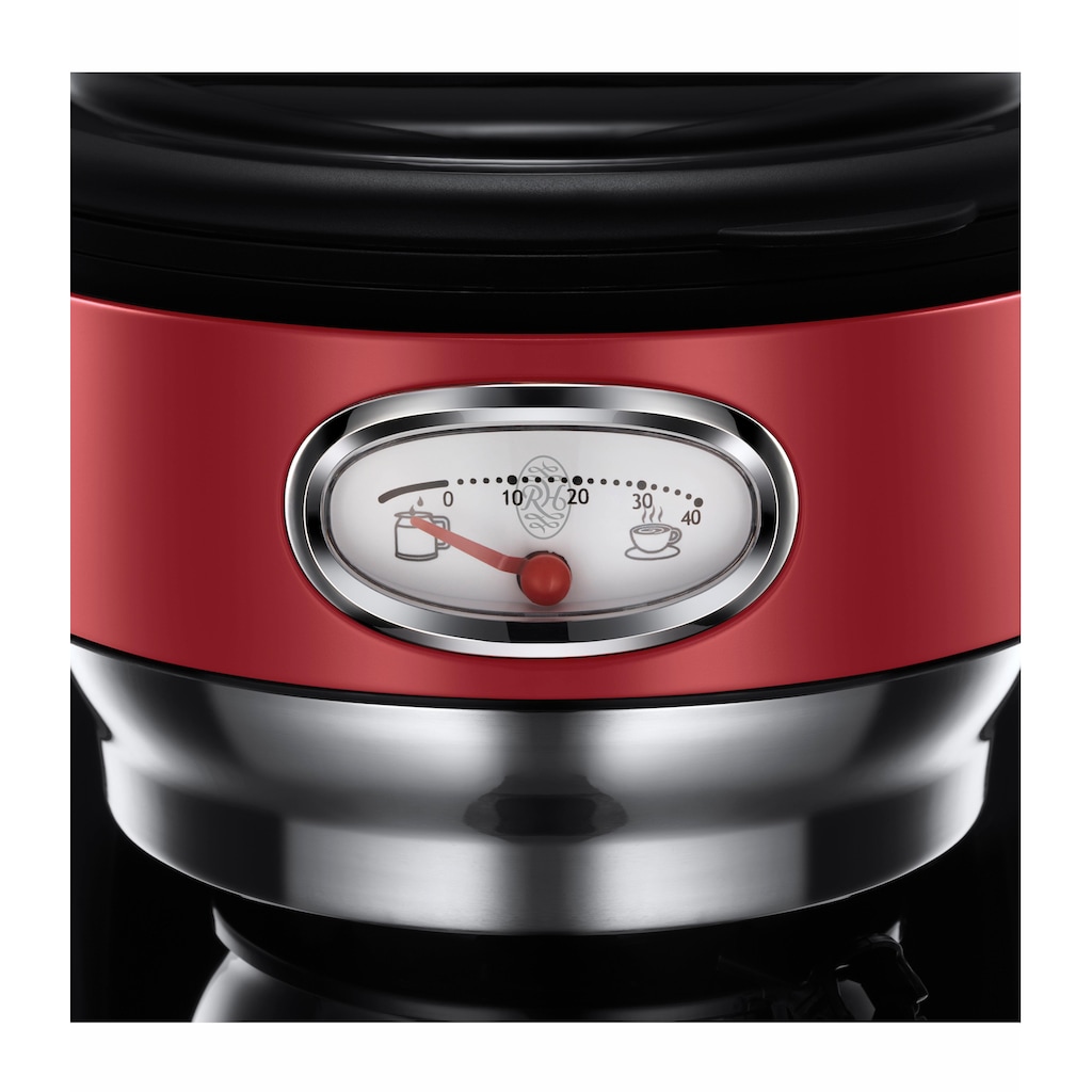 RUSSELL HOBBS Filterkaffeemaschine »Retro Ribbon Red 21700-56«, 1,25 l Kaffeekanne, Papierfilter, 1x4