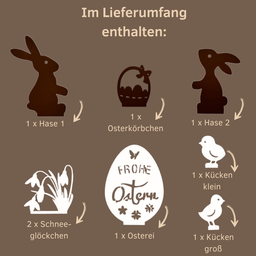 Weigla Dekofigur »Figurenset "Ostern" für WEIGLA Dekosockel, aus Holz« Erzgebirge garantiert, Innendeko für Ostern